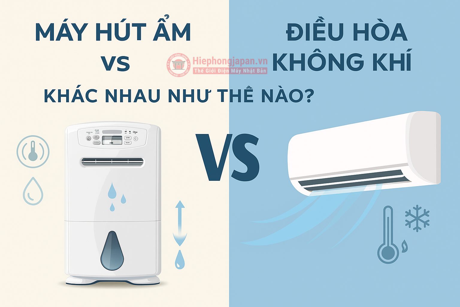 So sánh hiệu quả giữa máy hút ẩm và điều hòa không khí