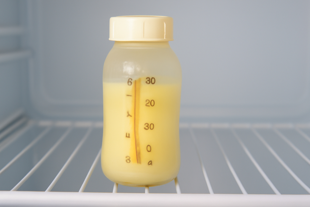 Bình sữa mẹ có màu vàng nhẹ và mùi lạ sau khi bảo quản trong tủ lạnh