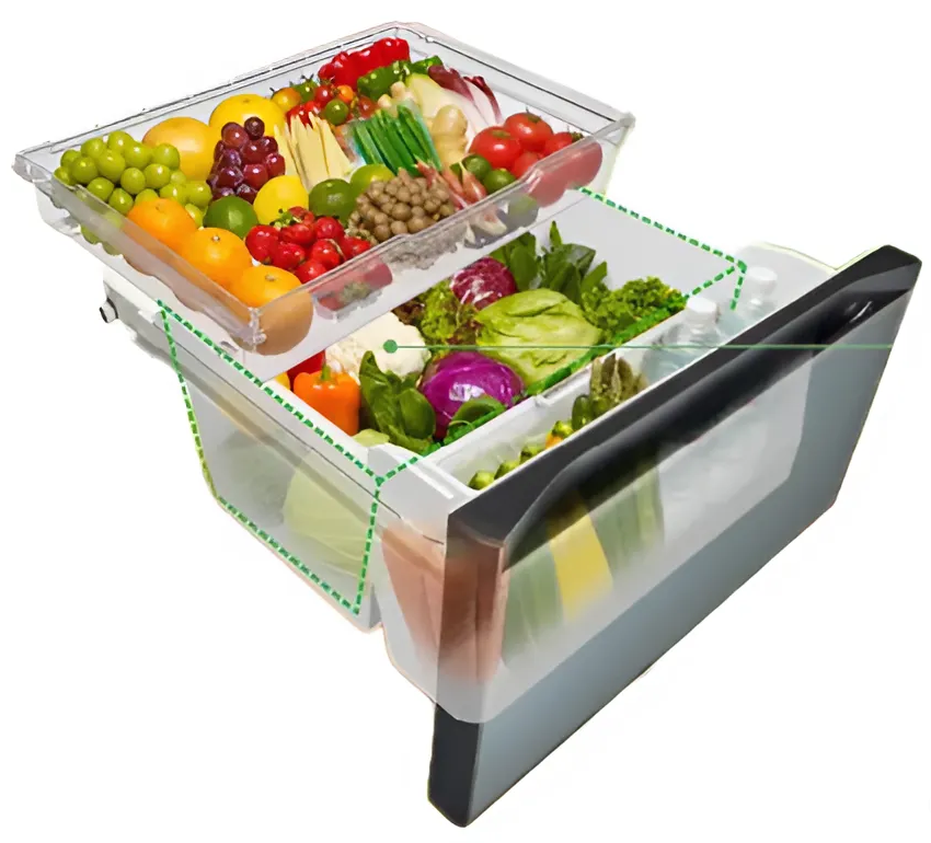 tu lanh Hitachi R-HWC62T ngan rau cu chong heo