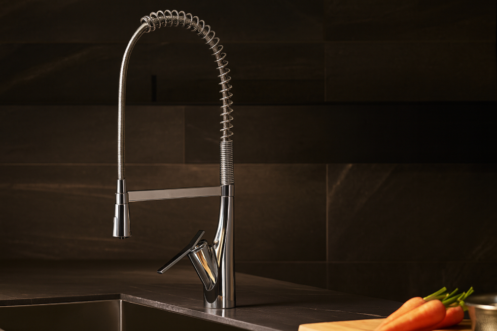 vòi rửa bát Sanei K8731JV-13 nội địa Nhật trong không gian bếp hiện đại