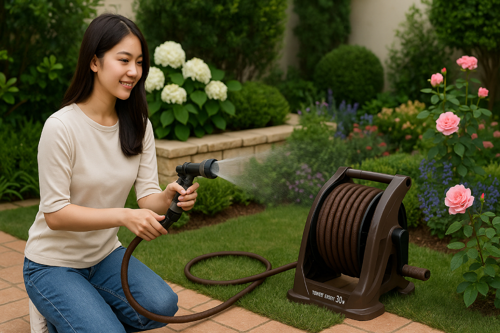 Bộ cuộn ống tưới cây 30m Tough Brown Takagi R330TBR