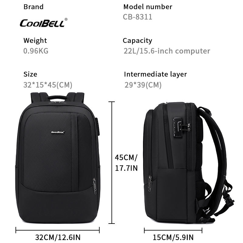 CoolBell 8311- Balo Laptop Đa Dụng Chống Nước Chống Trộm Hành Lý