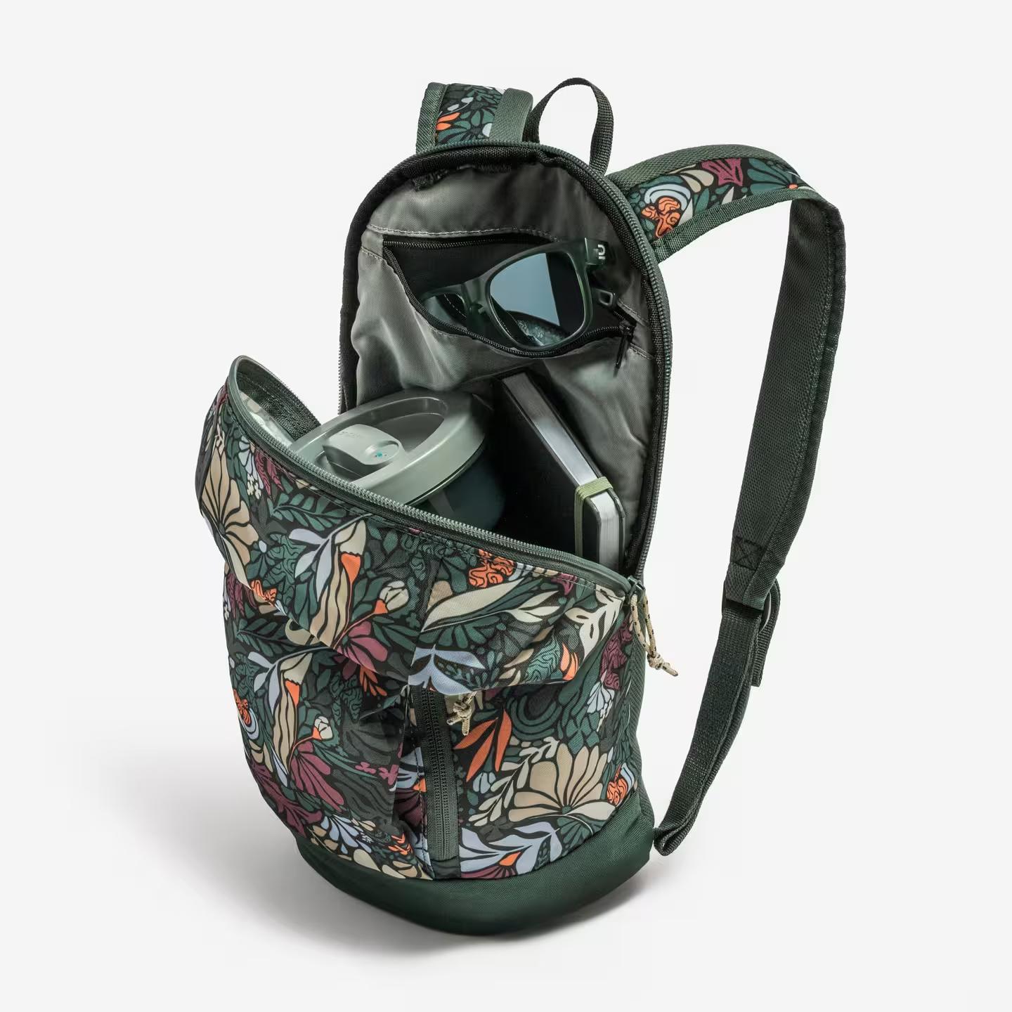 Balo QUECHUA 10L - Arpenaz NH100 Xanh Lá Họa Tiết