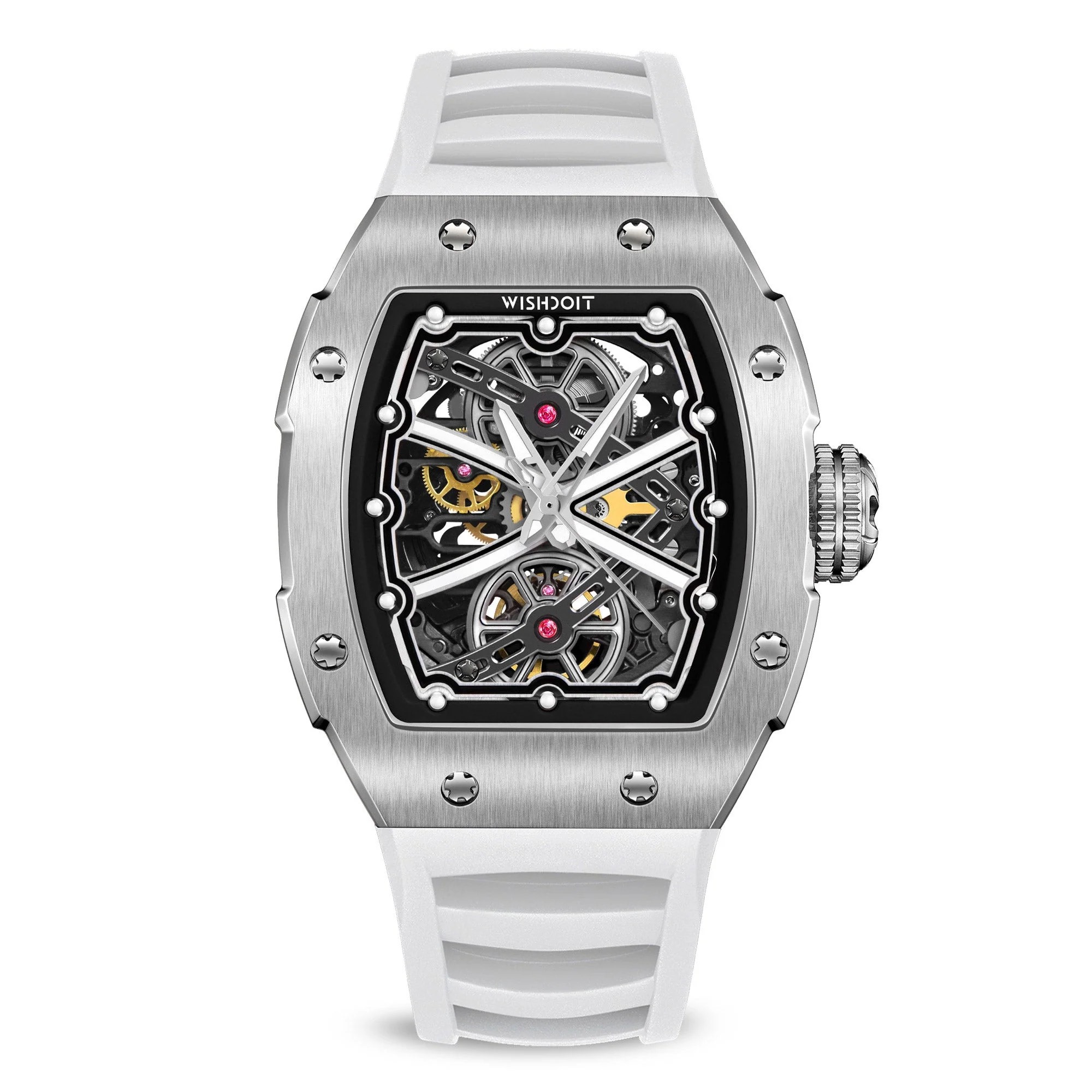 THE RUNWAY -SILVERY WATCH (WHITE STRAP)