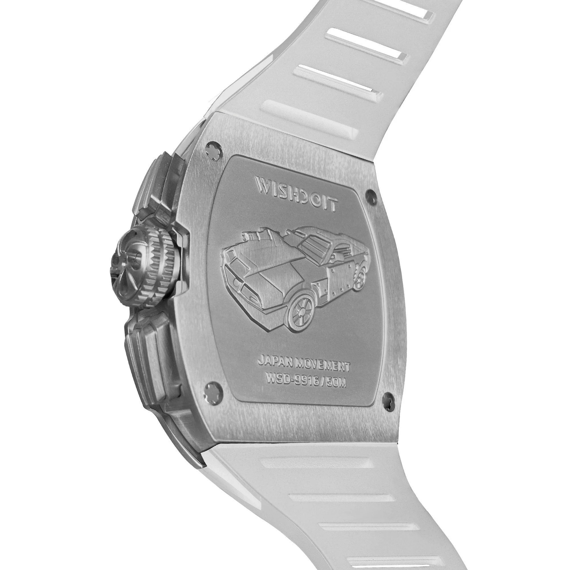 RACING | GT CHRONO-SILVERY WATCH (WHITE STRAP)
