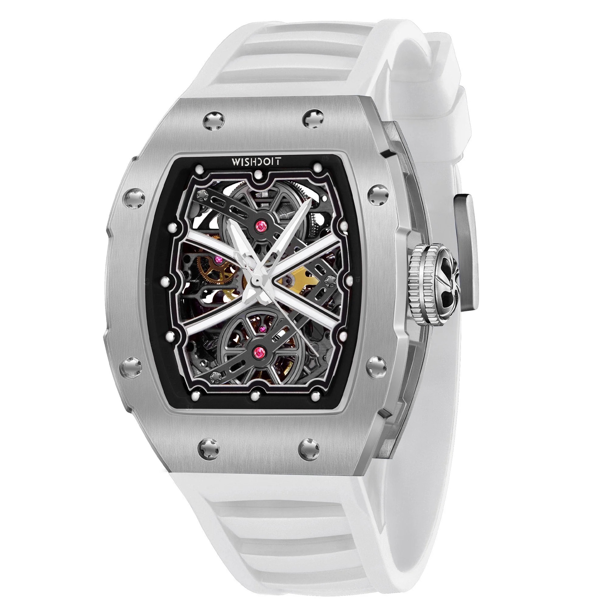 THE RUNWAY -SILVERY WATCH (WHITE STRAP)