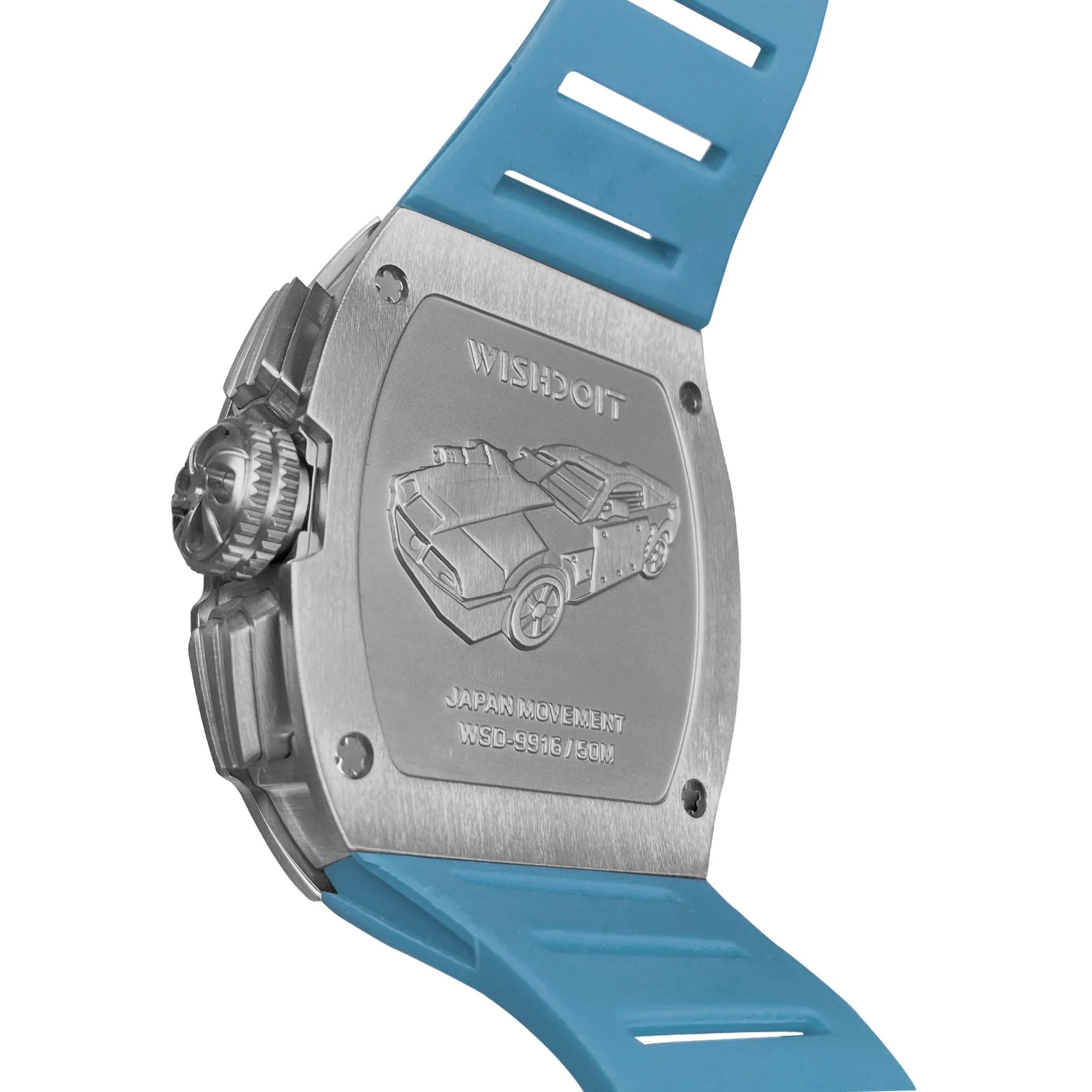RACING | GT CHRONO-SILVERY WATCH (LIGHT BLUE STRAP)