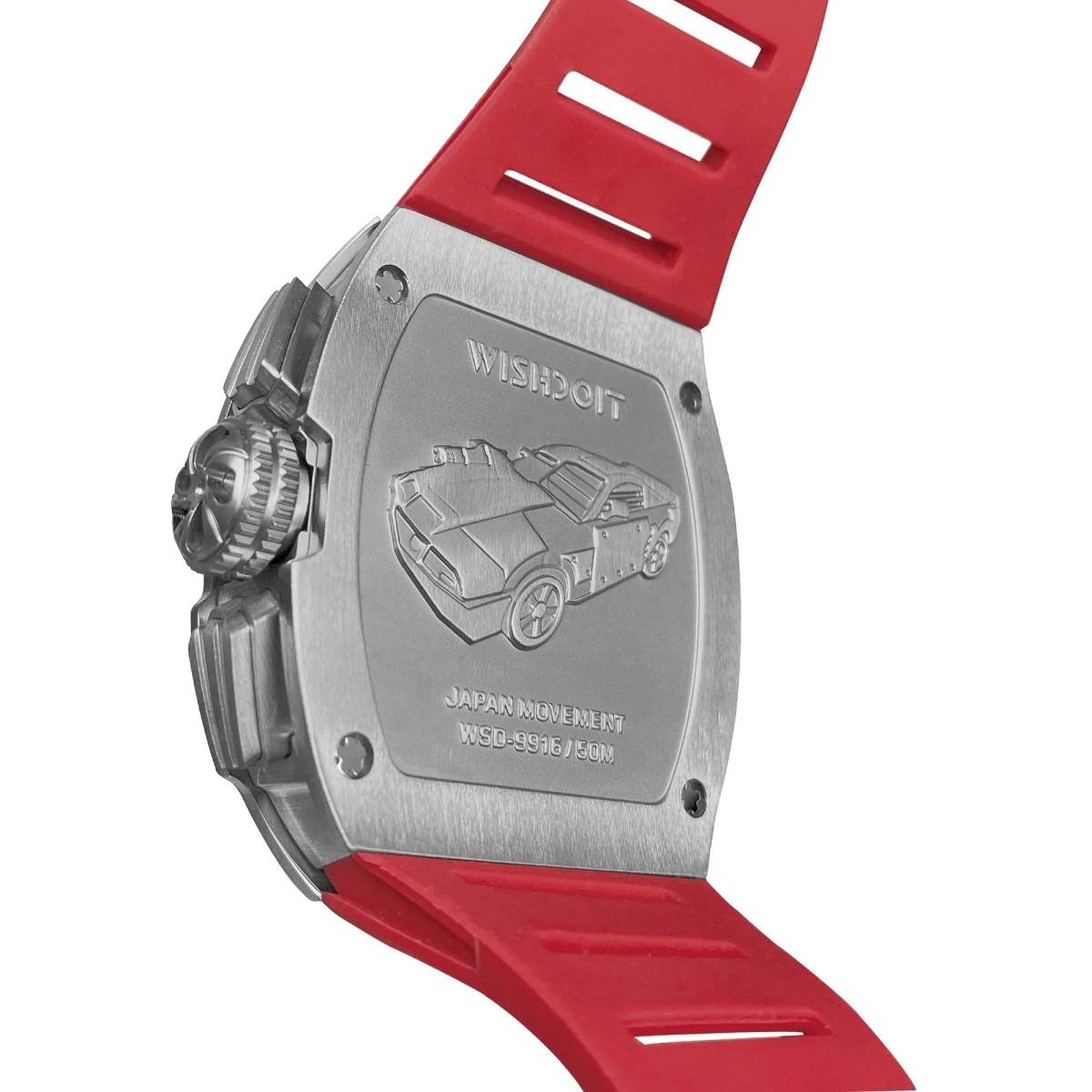 RACING | GT CHRONO-SILVERY WATCH (RED STRAP)