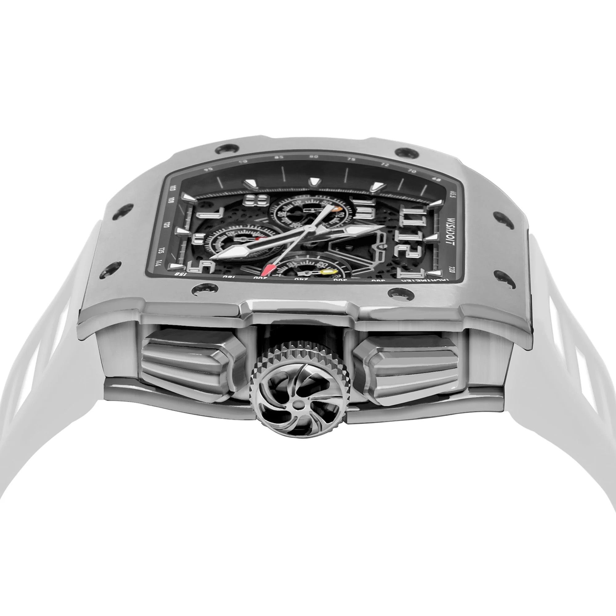 RACING | GT CHRONO-SILVERY WATCH (WHITE STRAP)