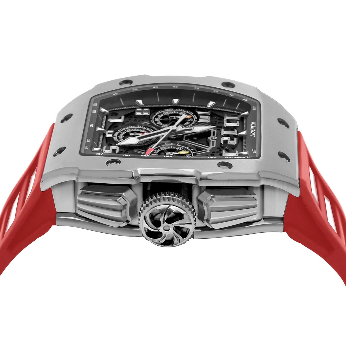 RACING | GT CHRONO-SILVERY WATCH (RED STRAP)