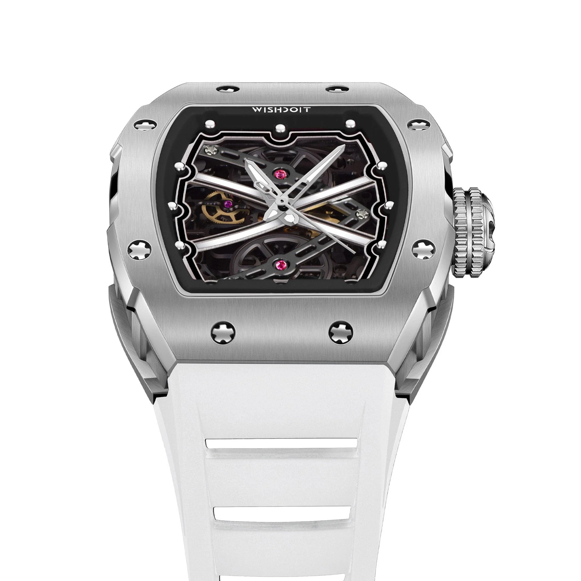 THE RUNWAY -SILVERY WATCH (WHITE STRAP)