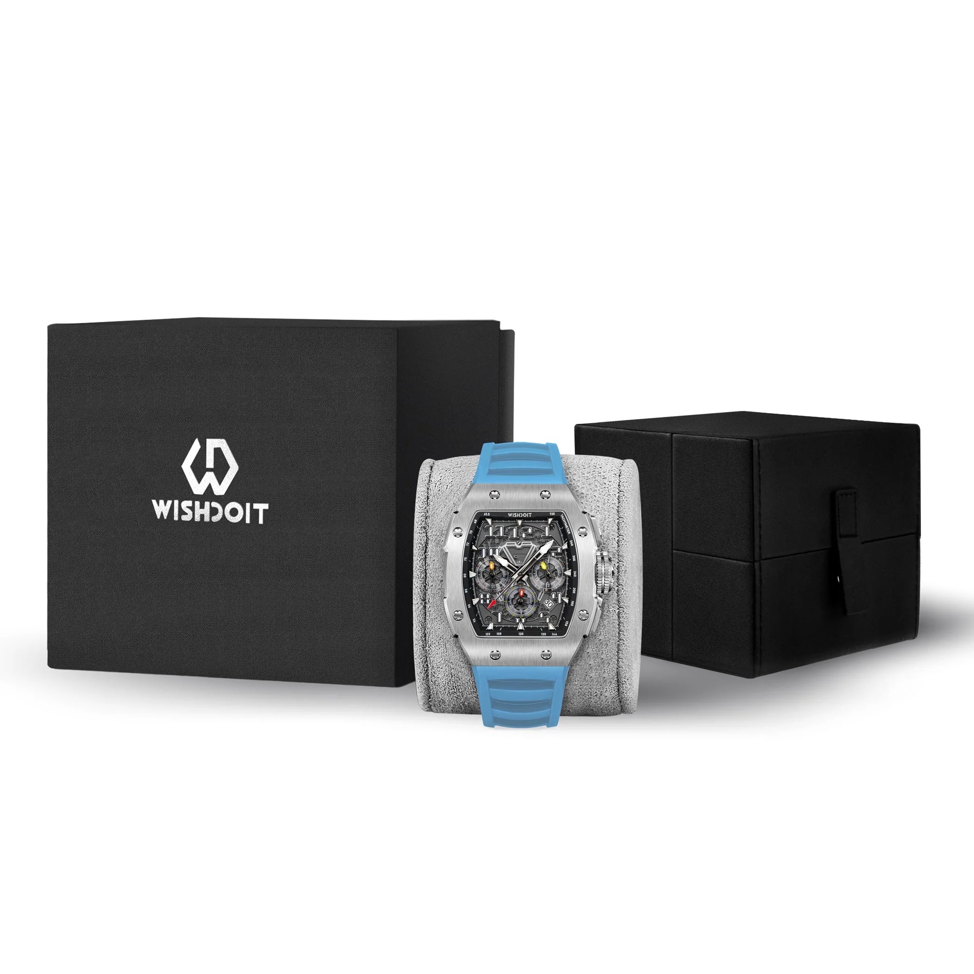 RACING | GT CHRONO-SILVERY WATCH (LIGHT BLUE STRAP)