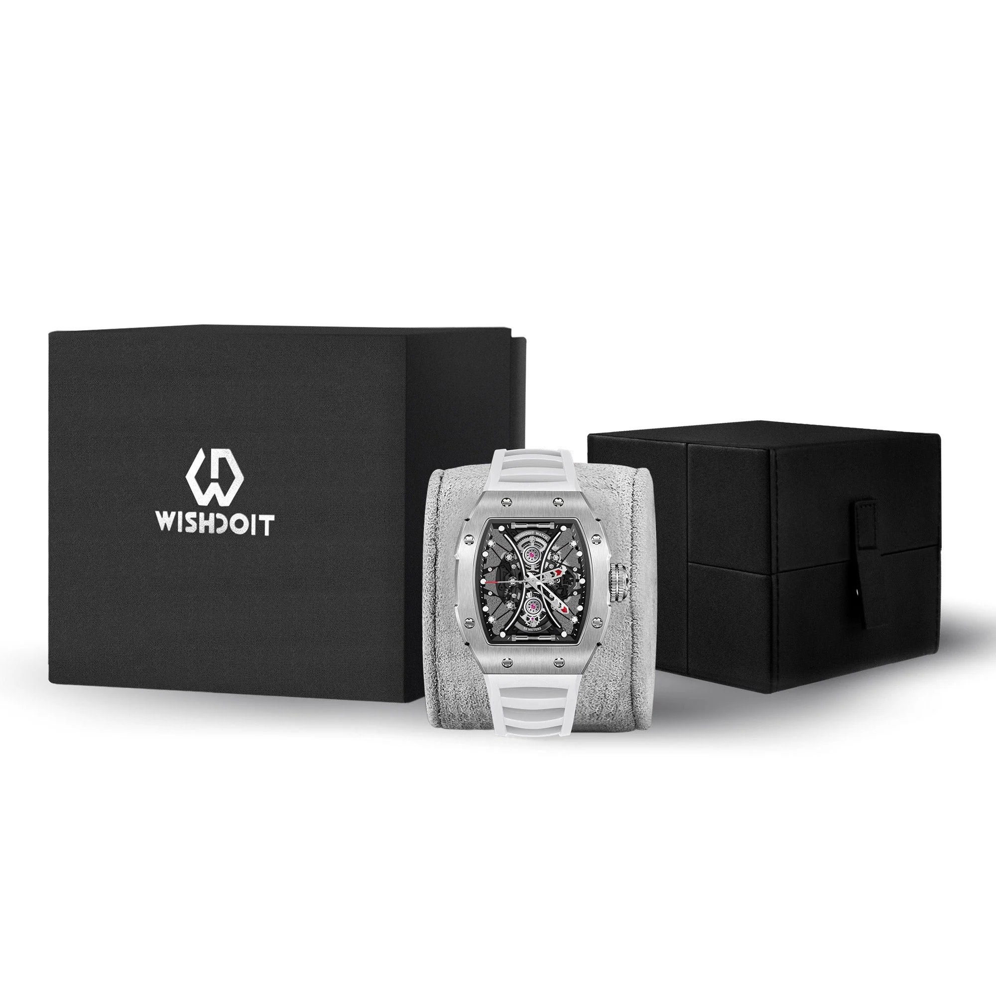 SKELETON | HOURGLASS-SILVERY WATCH (WHITE STRAP)