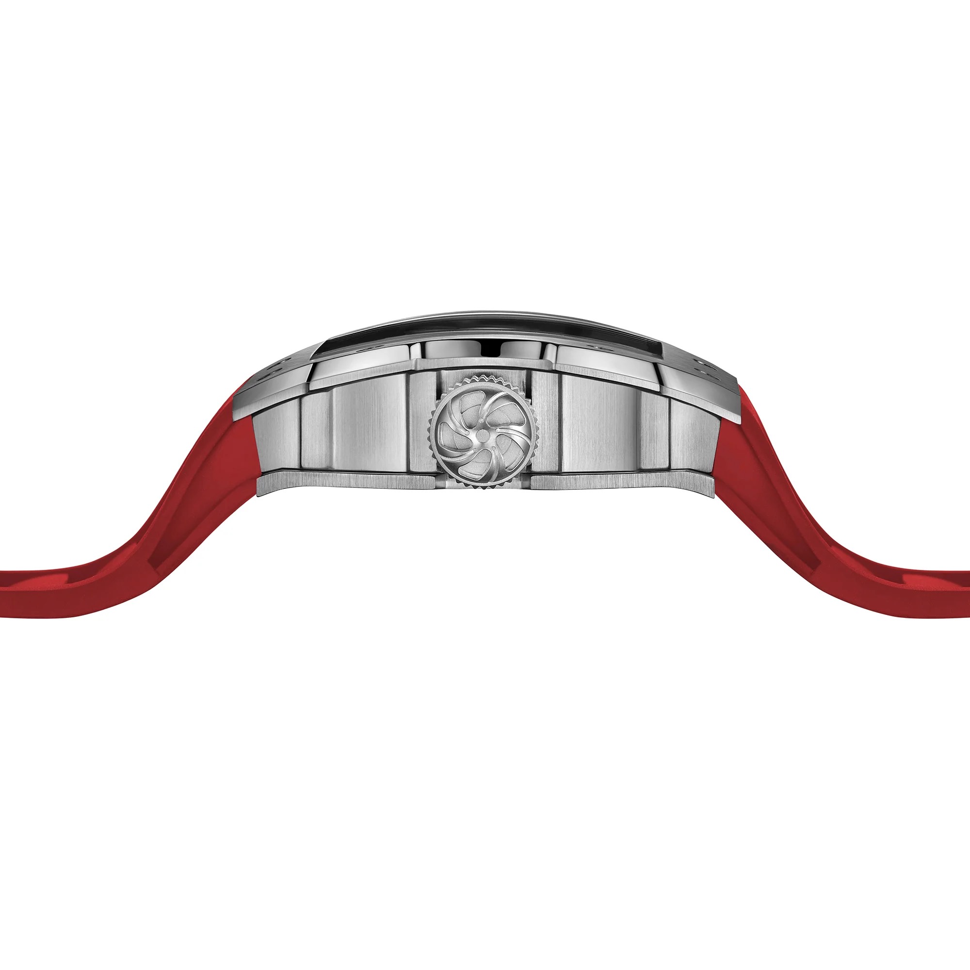 SKELETON | HOURGLASS-SILVERY WATCH (RED STRAP)
