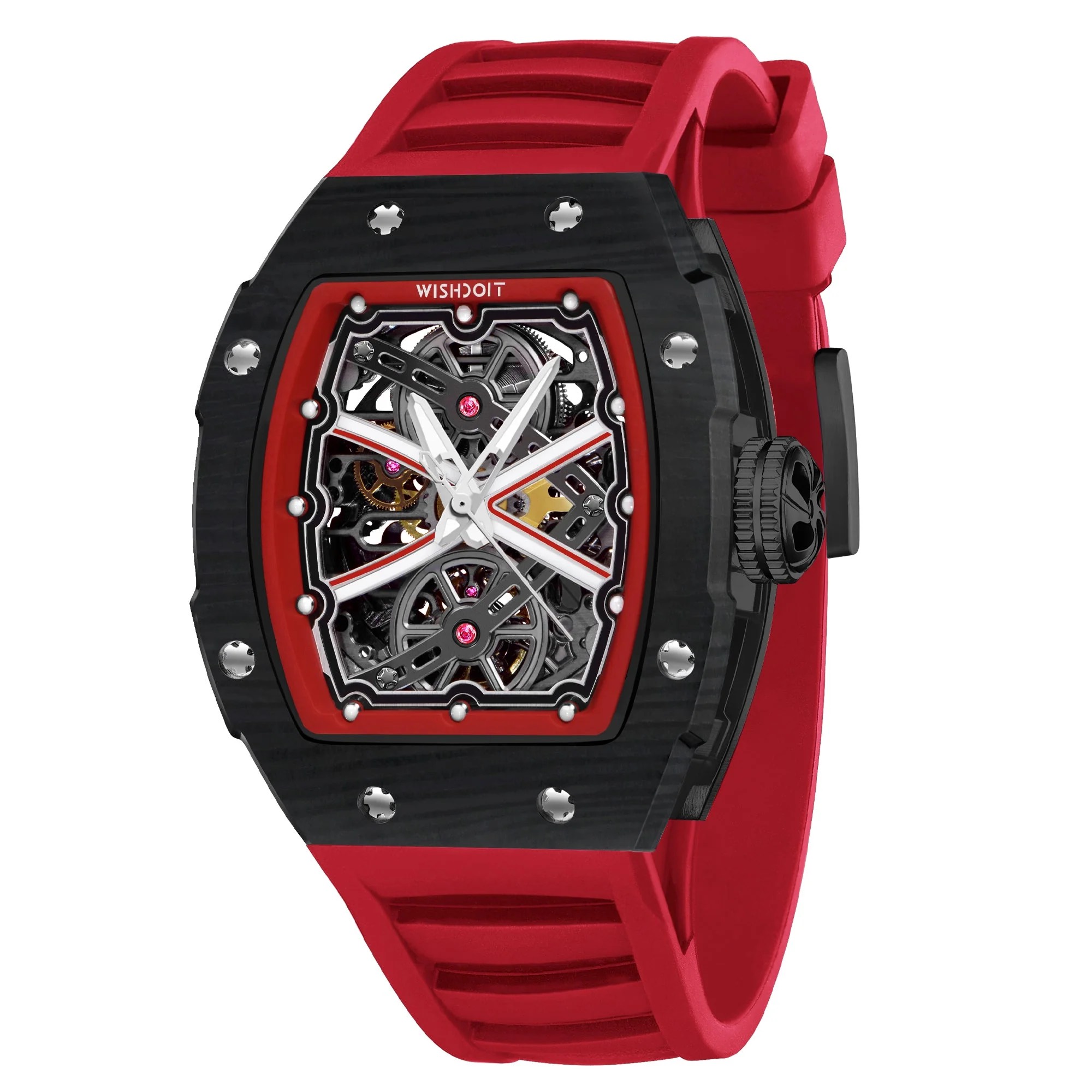 THE RUNWAY -BLACK WATCH (RED STRAP)