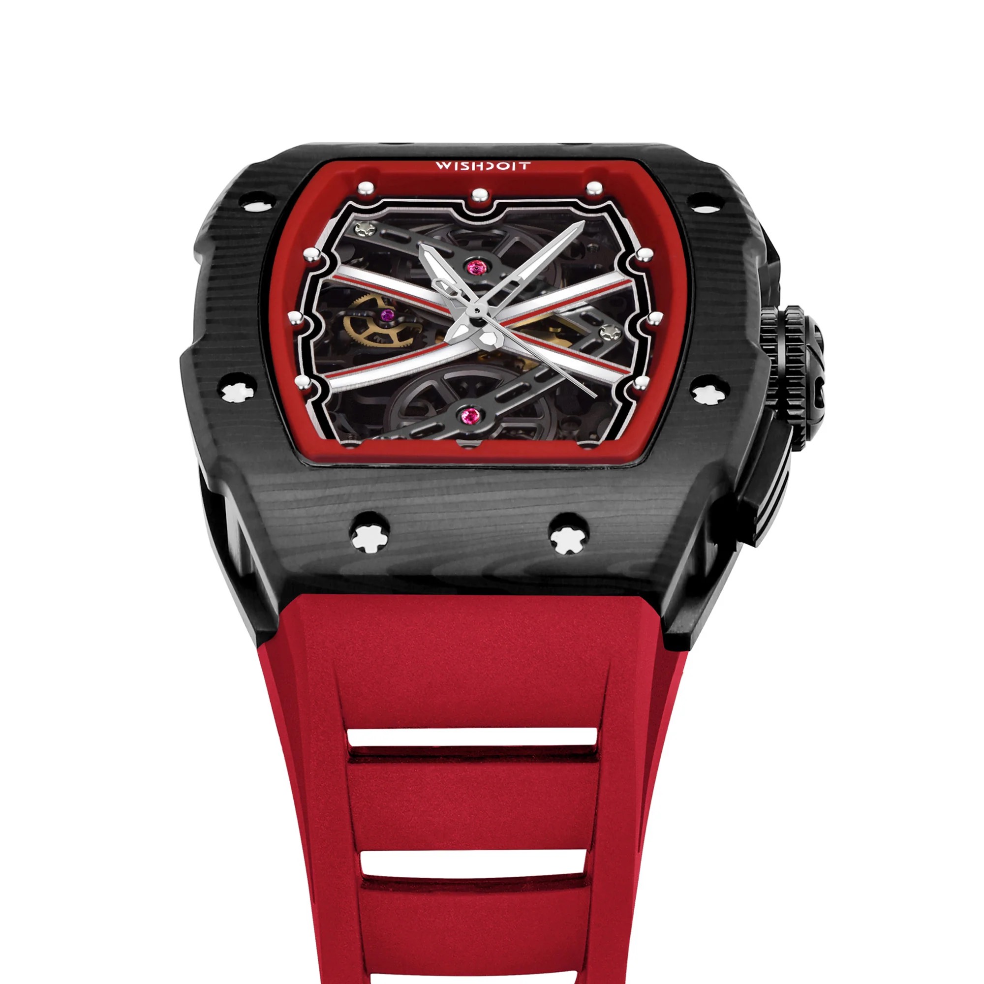 THE RUNWAY -BLACK WATCH (RED STRAP)