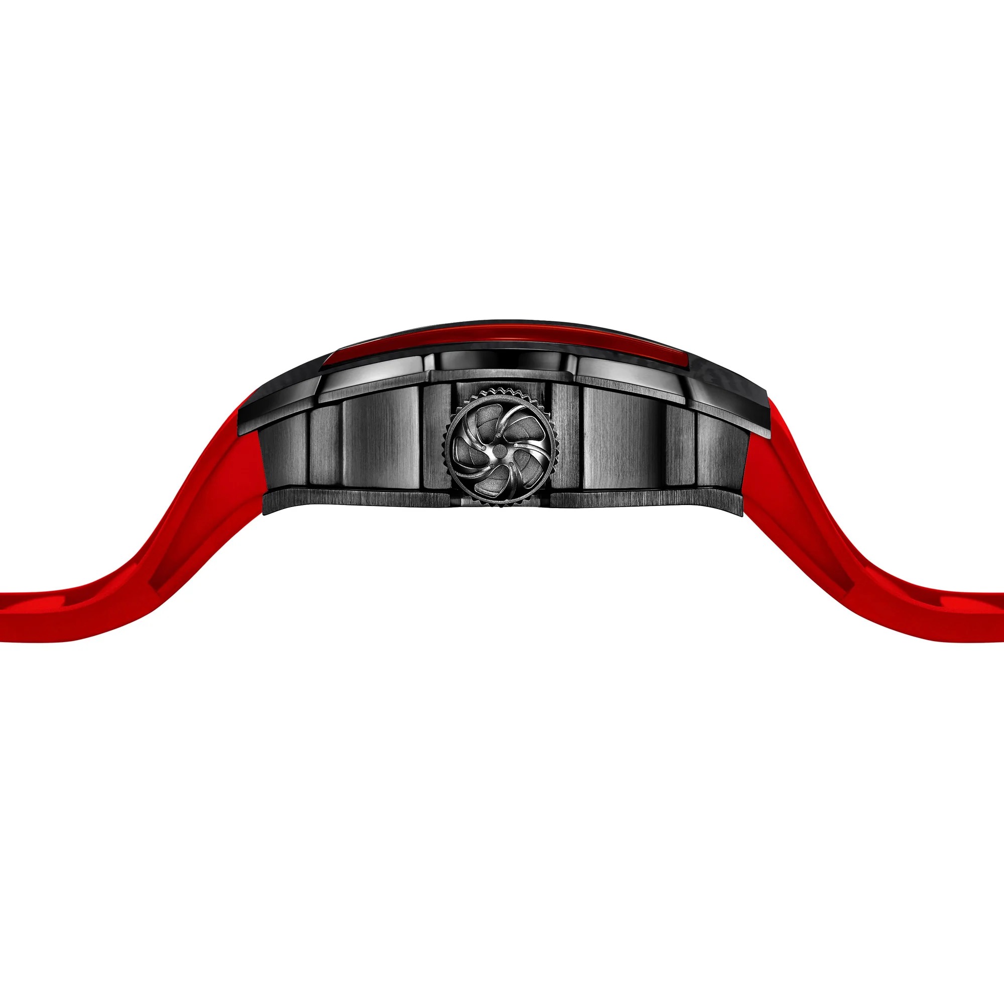 THE RUNWAY -BLACK WATCH (RED STRAP)
