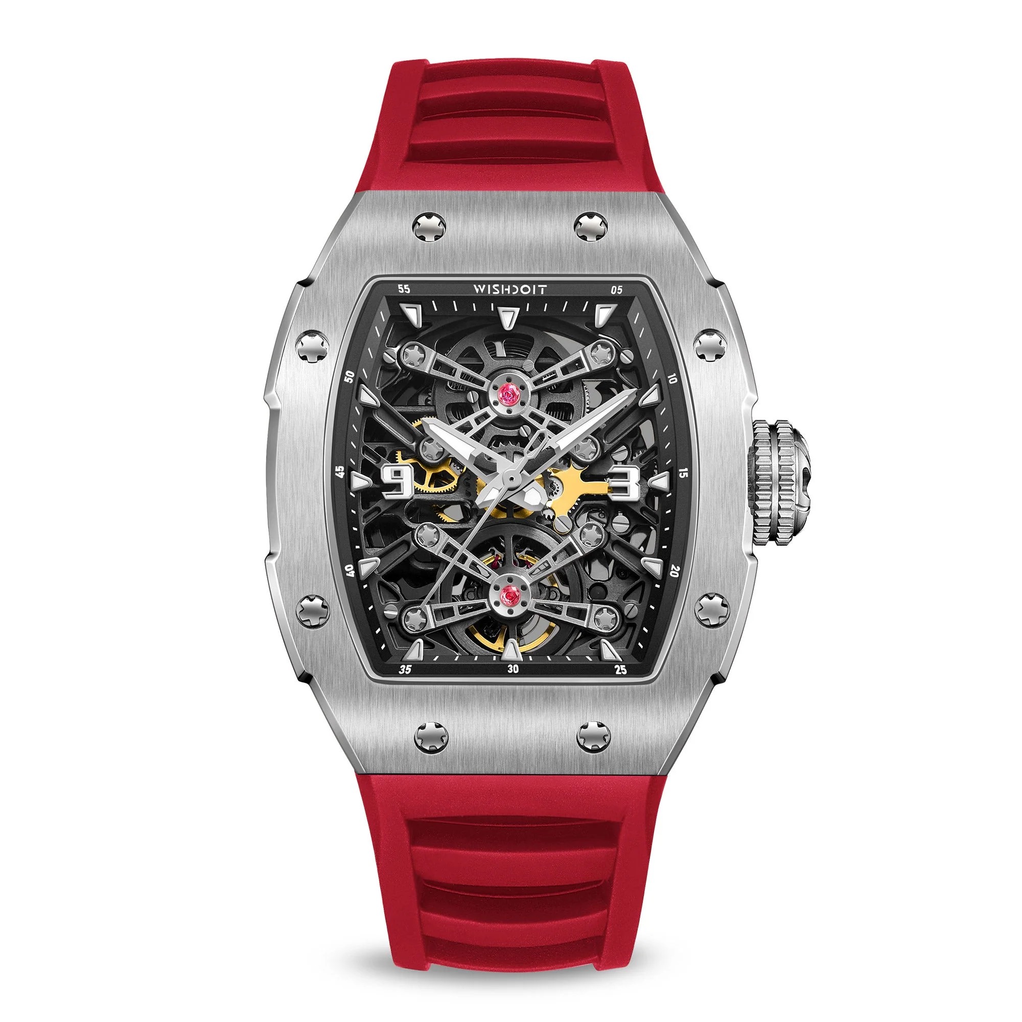 PIRATE | CAPTAIN KIDD-SILVERY WATCH (RED STRAP)
