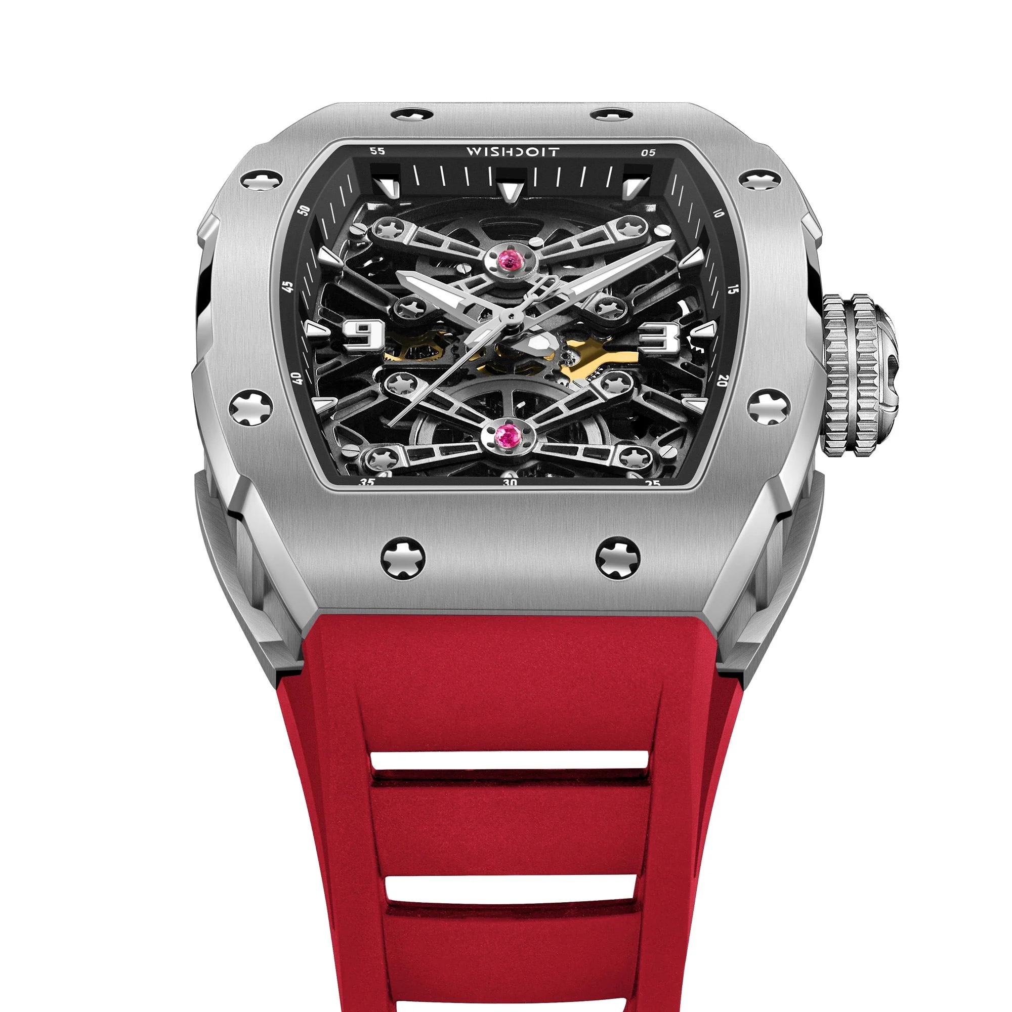 PIRATE | CAPTAIN KIDD-SILVERY WATCH (RED STRAP)