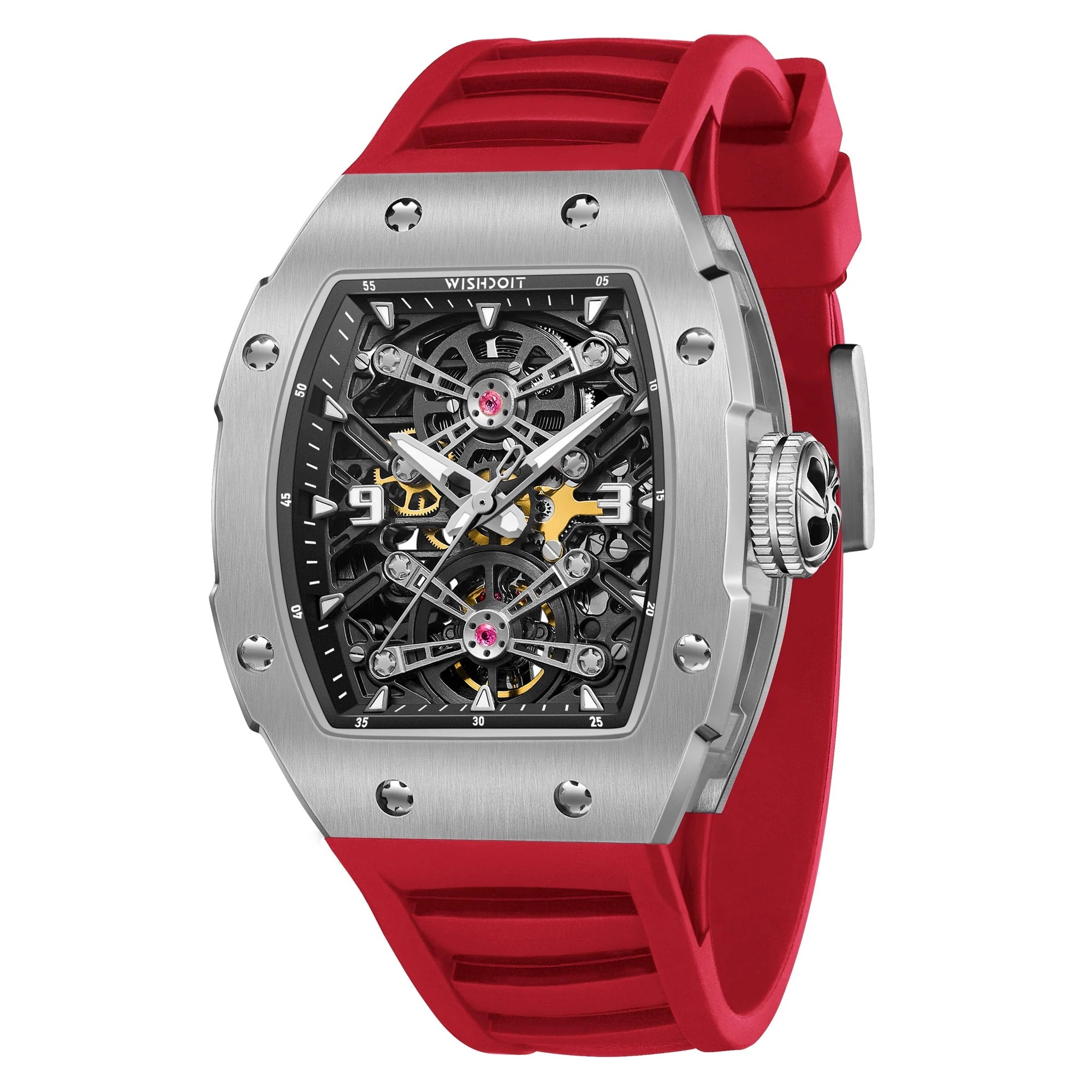 PIRATE | CAPTAIN KIDD-SILVERY WATCH (RED STRAP)