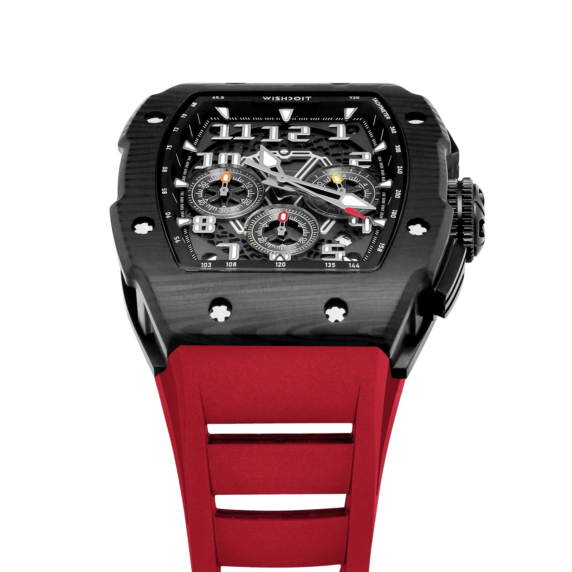 RACING | GT CHRONO-BLACK WATCH (RED STRAP)