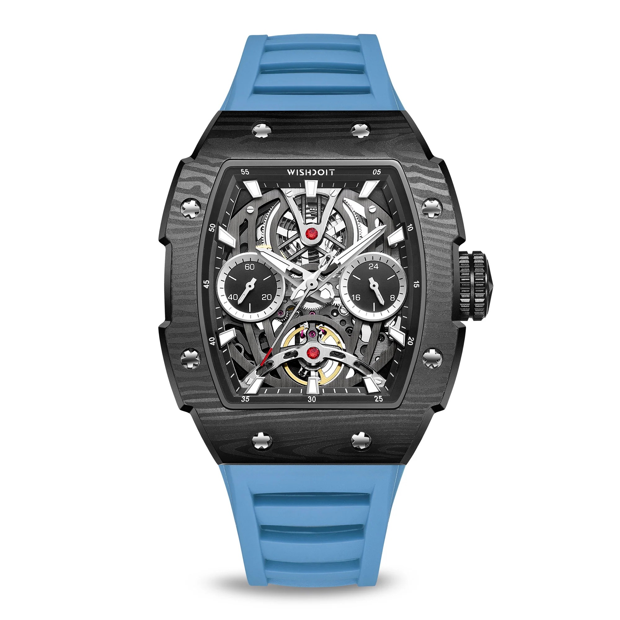 THE PIONEER - BLACK WATCH (LIGHT BLUE STRAP)