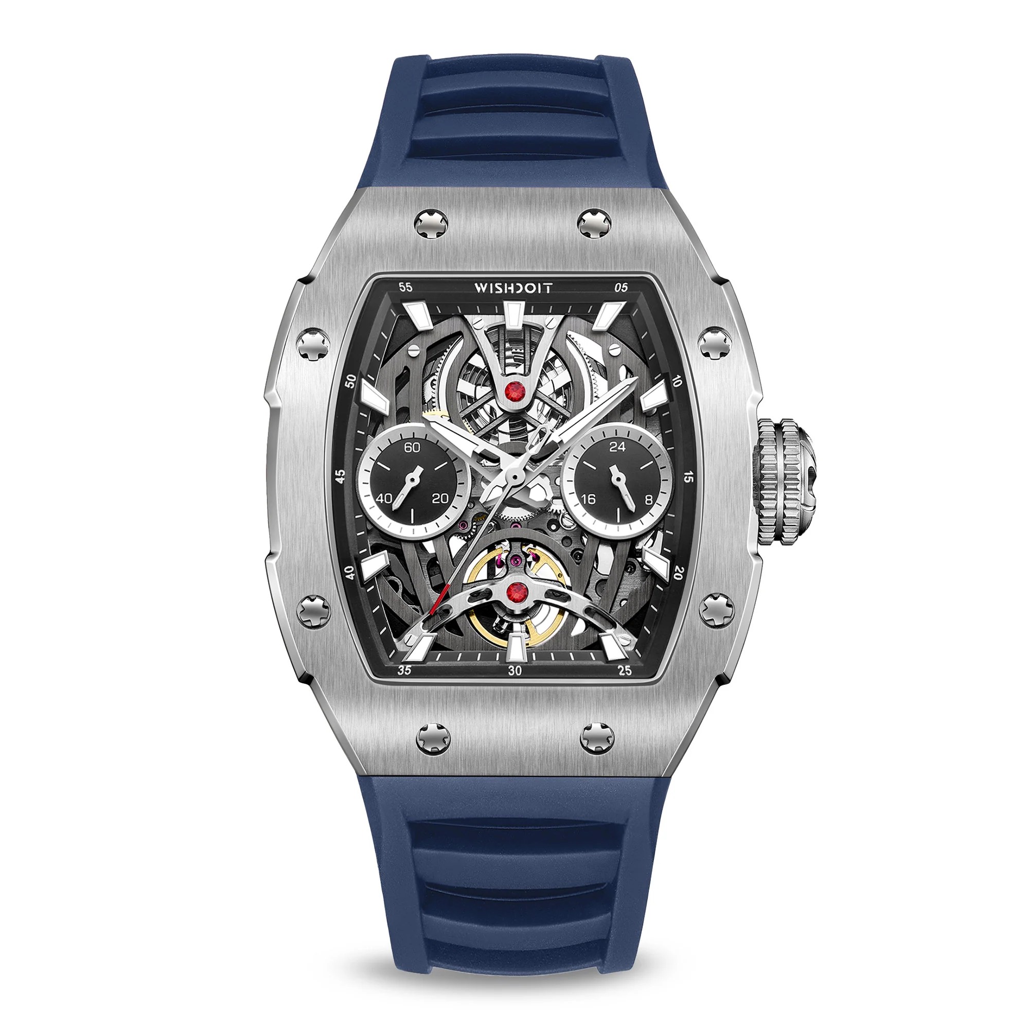 THE PIONEER - SILVER WATCH (BLUE STRAP)