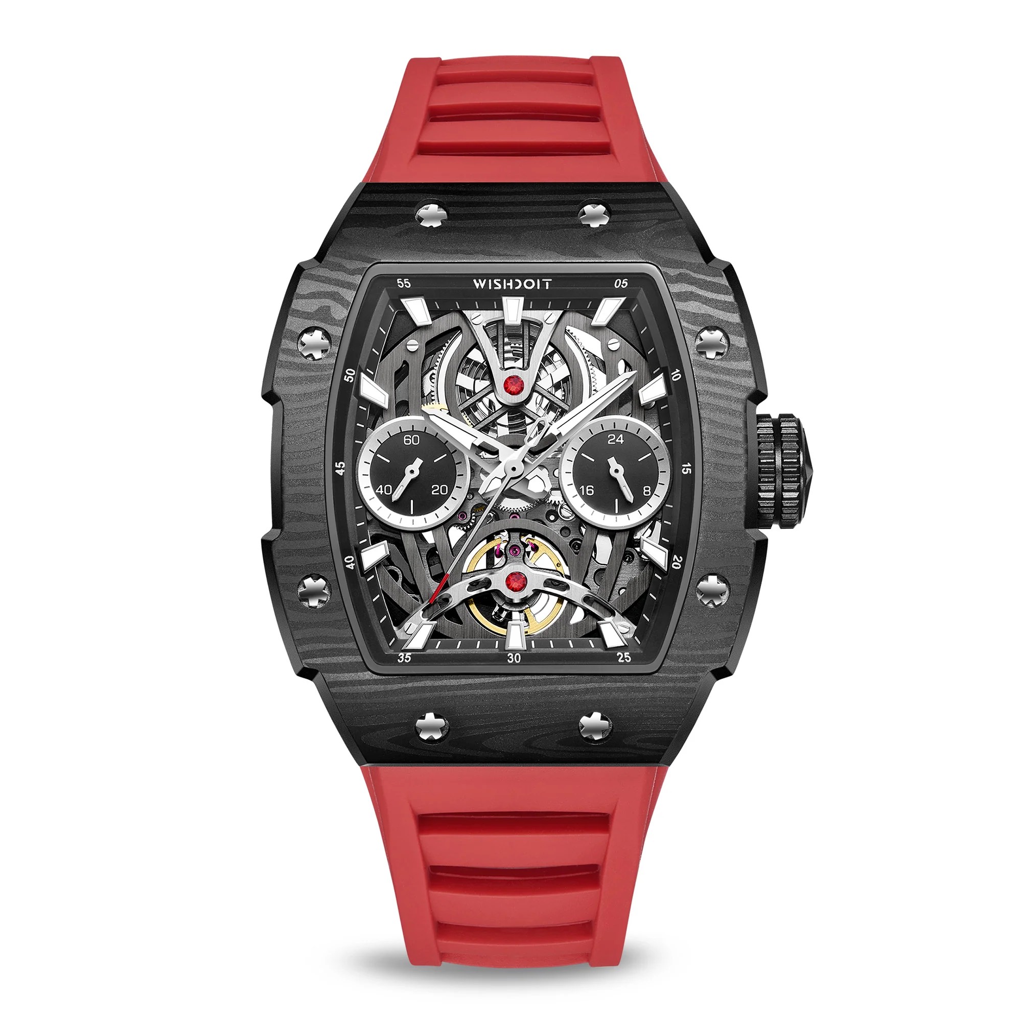 THE PIONEER - BLACK WATCH (RED STRAP)