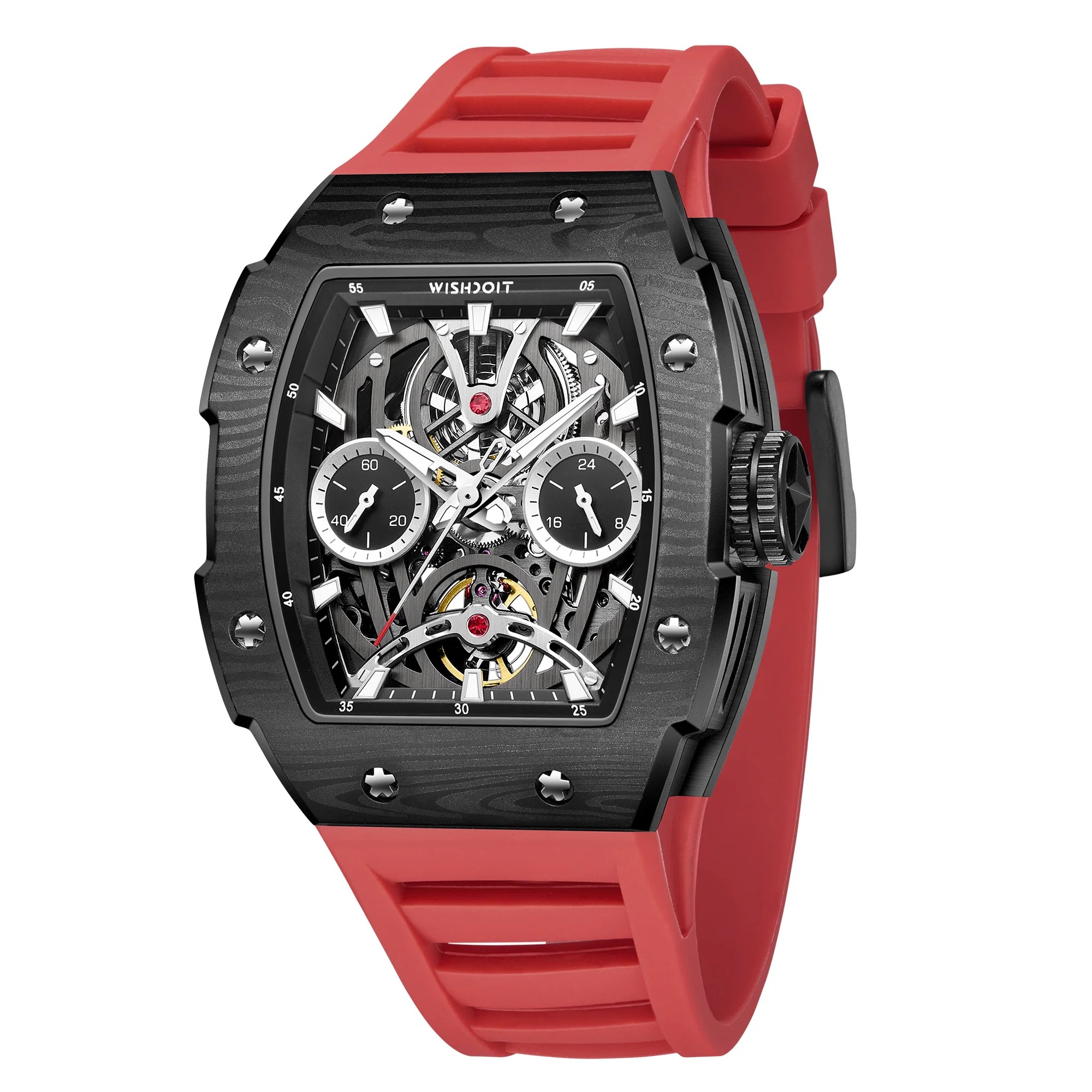 THE PIONEER - BLACK WATCH (RED STRAP)