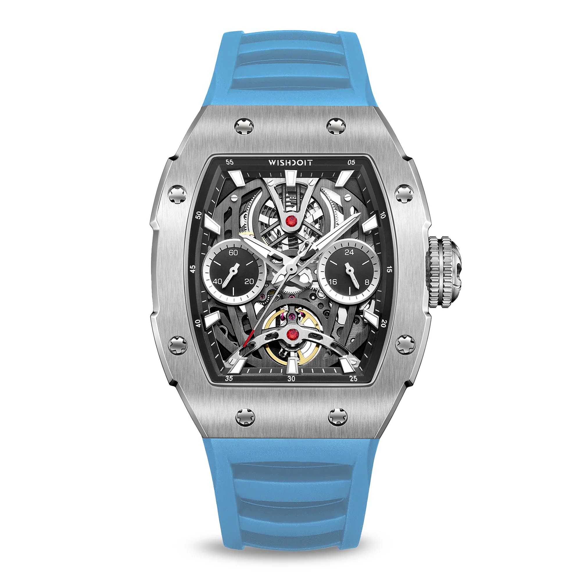 THE PIONEER - SILVER WATCH (LIGHT BLUE STRAP)