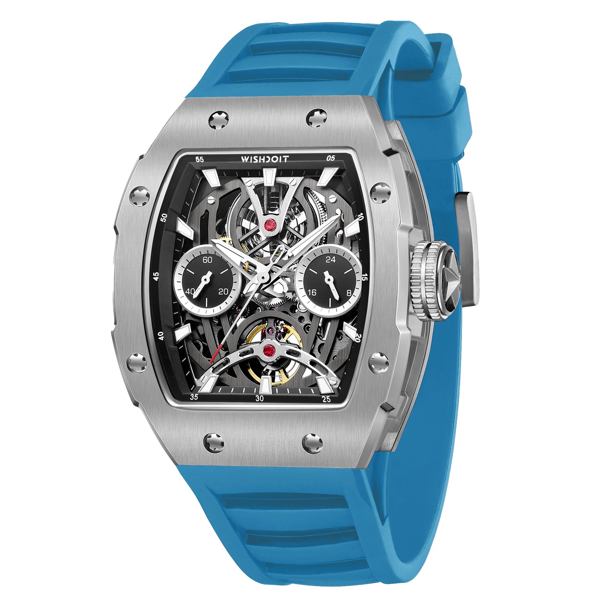 THE PIONEER - SILVER WATCH (LIGHT BLUE STRAP)