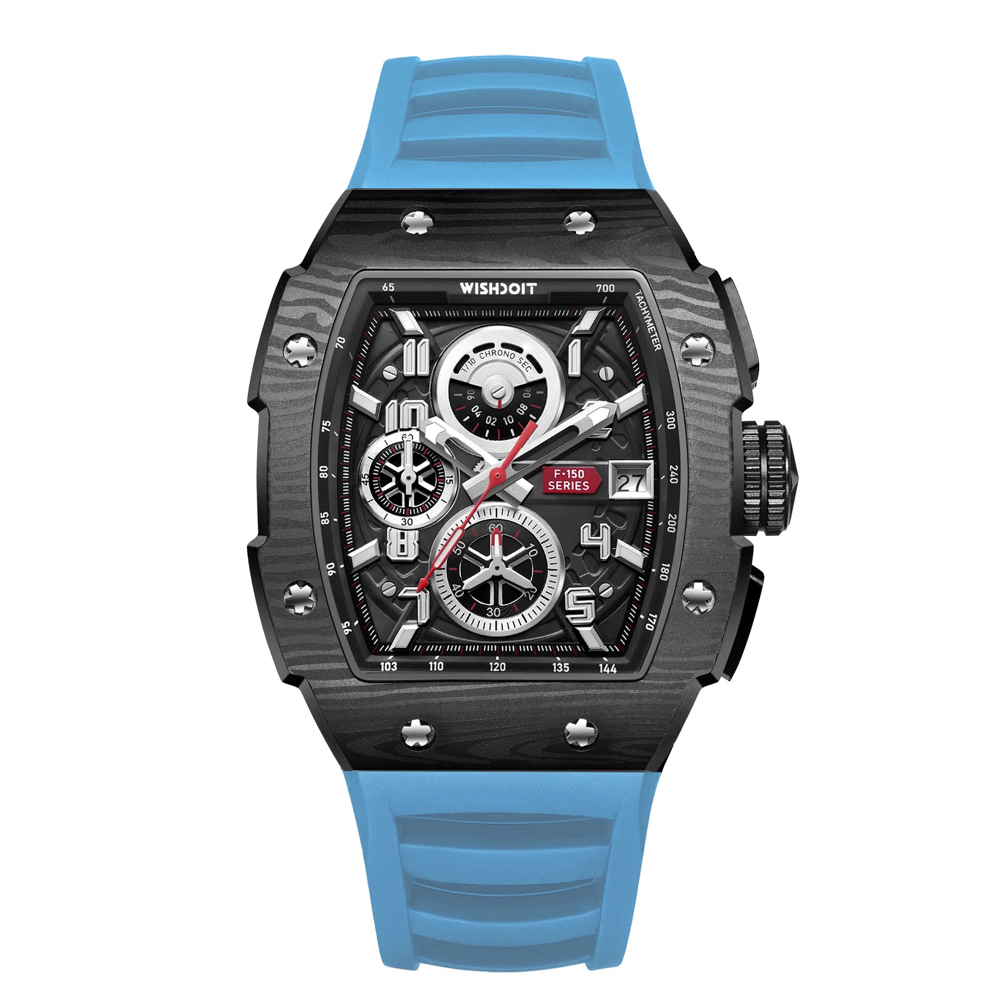 RACING | F-150 CHRONO-BLACK WATCH (LIGHT BLUE STRAP)
