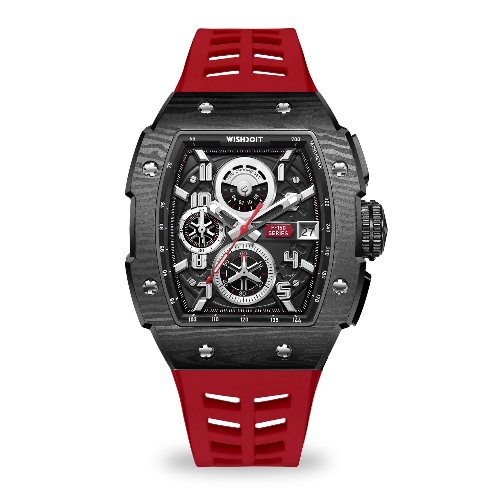 RACING | F-150 CHRONO-SILVERY WATCH (RED STRAP)