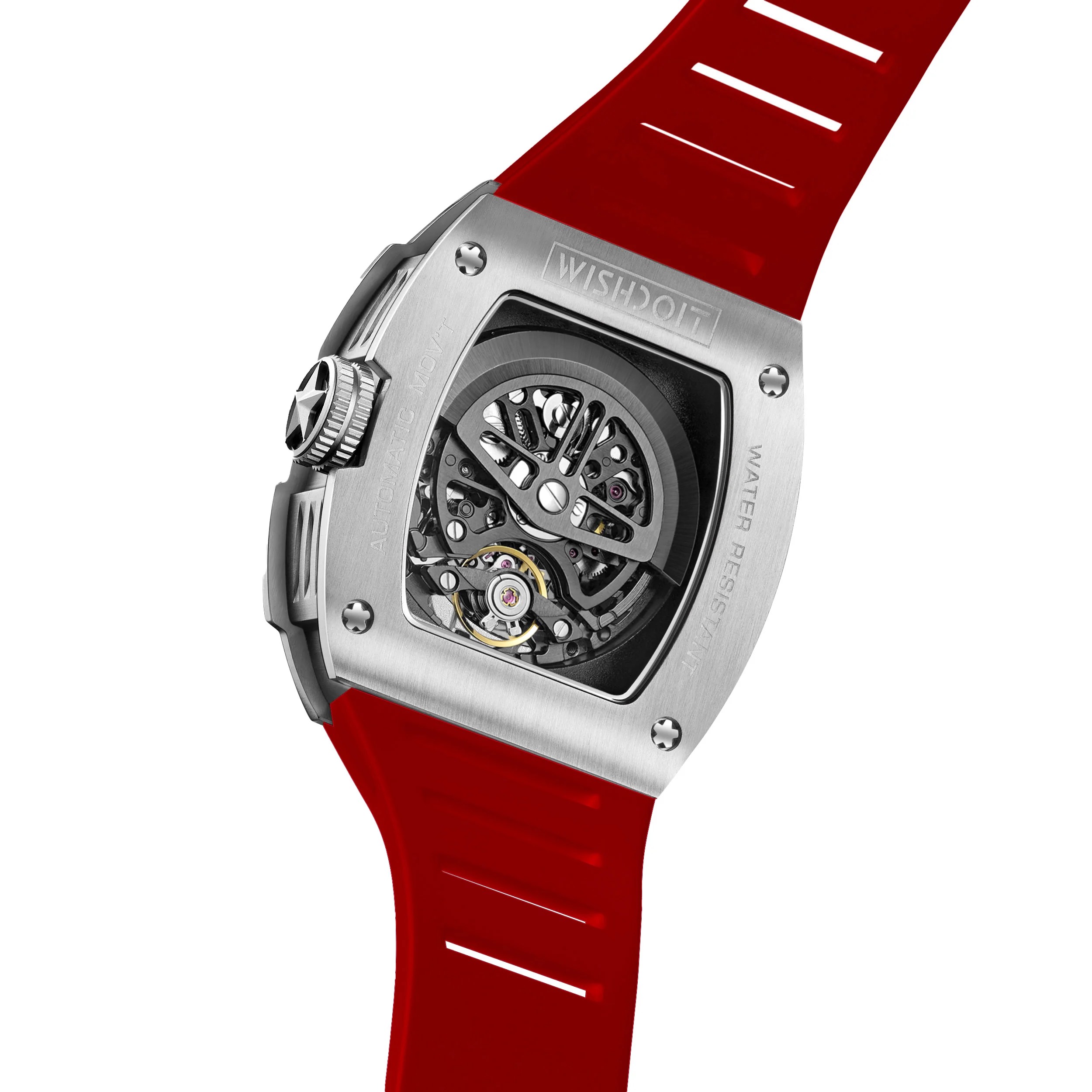 THE PIONEER - SILVER WATCH (RED STRAP)