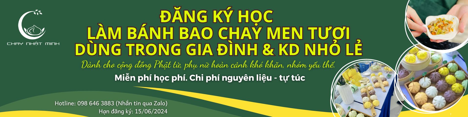 Lớp học bánh bao men tươi CHAY miễn phí