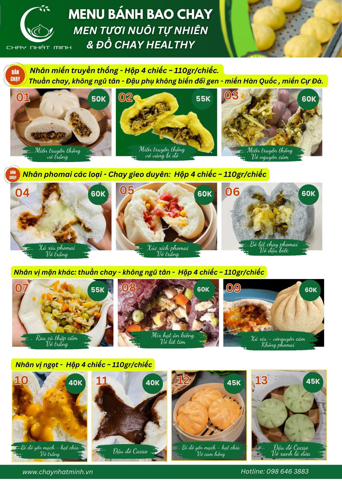 Menu sản phẩm mới nhất (T3/2024)