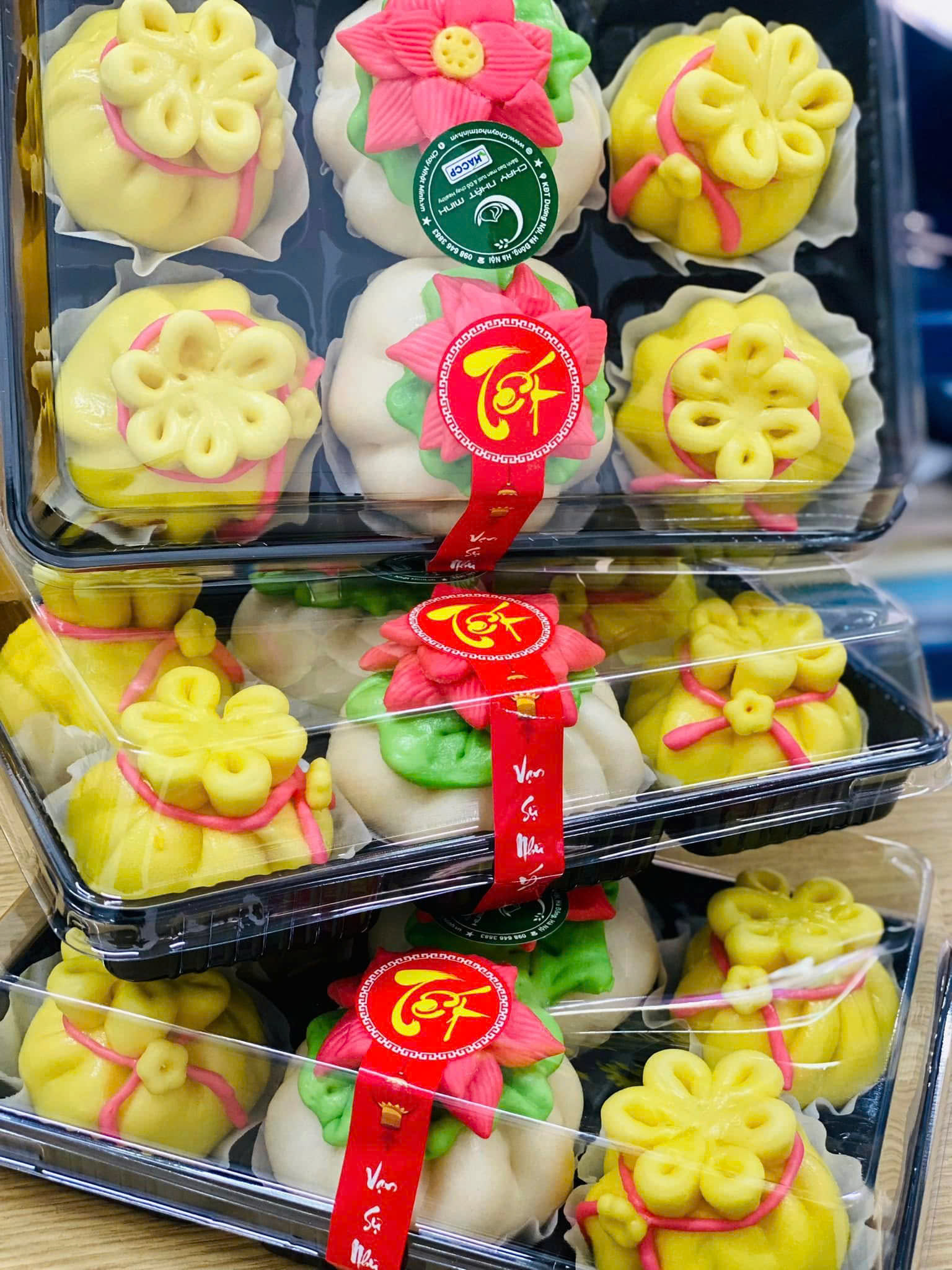 Hoa sen túi tiền- nhân đậu xanh sen dừa - Set 6c