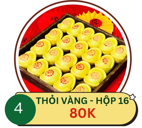 Thỏi vàng- không nhân - Hộp 20c