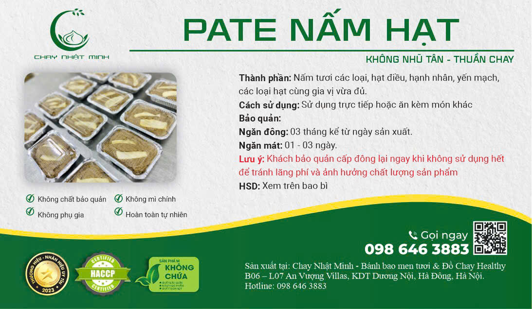 Pate nấm hạt nguyên chất