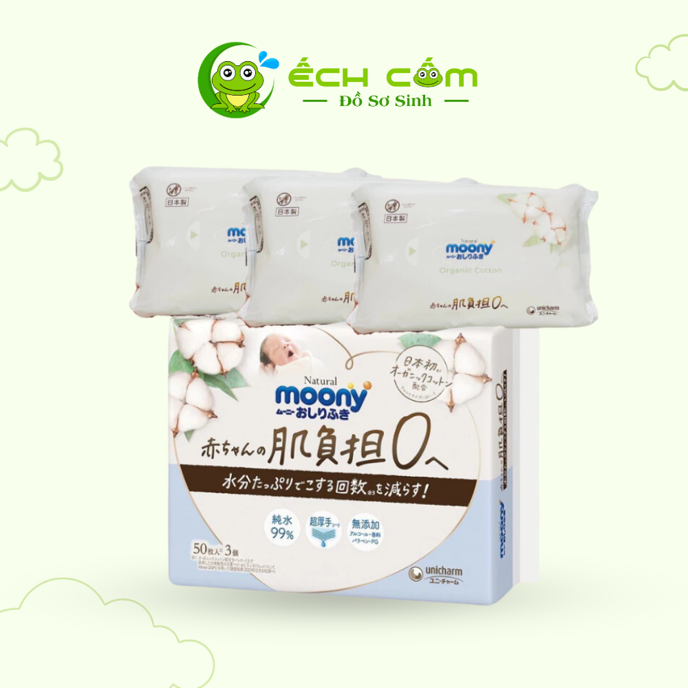 Khăn Ướt Moony  Natural 50 Miếng