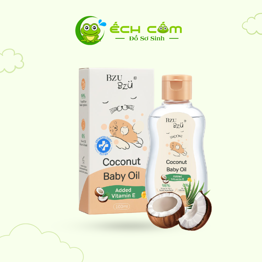 BZU BZU Coconut Baby Oil 100ml/ Dầu Dừa Dưỡng Da Cho Bé BZU BZU - 100ml