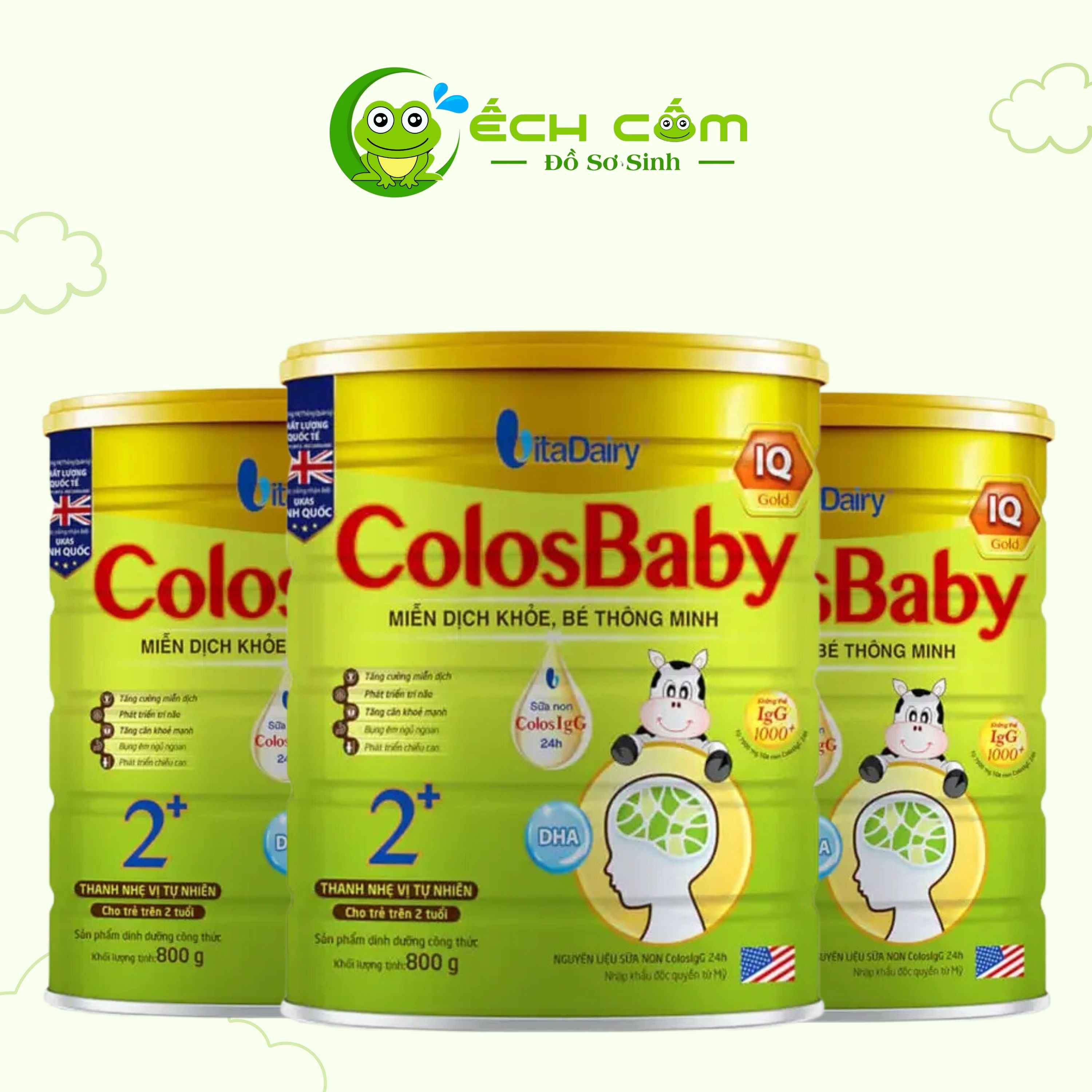 Sữa ColosBaby IQ Gold   800g _ 2+ (Miễn Dich Khỏe _ Bé Thông Minh )