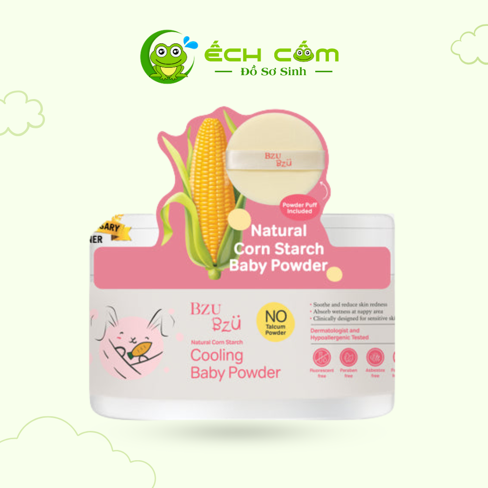 BZU BZU Baby Cooling Powder 140g / Phấn Rôm Dịu Nhẹ Cho Em Bé - 140g