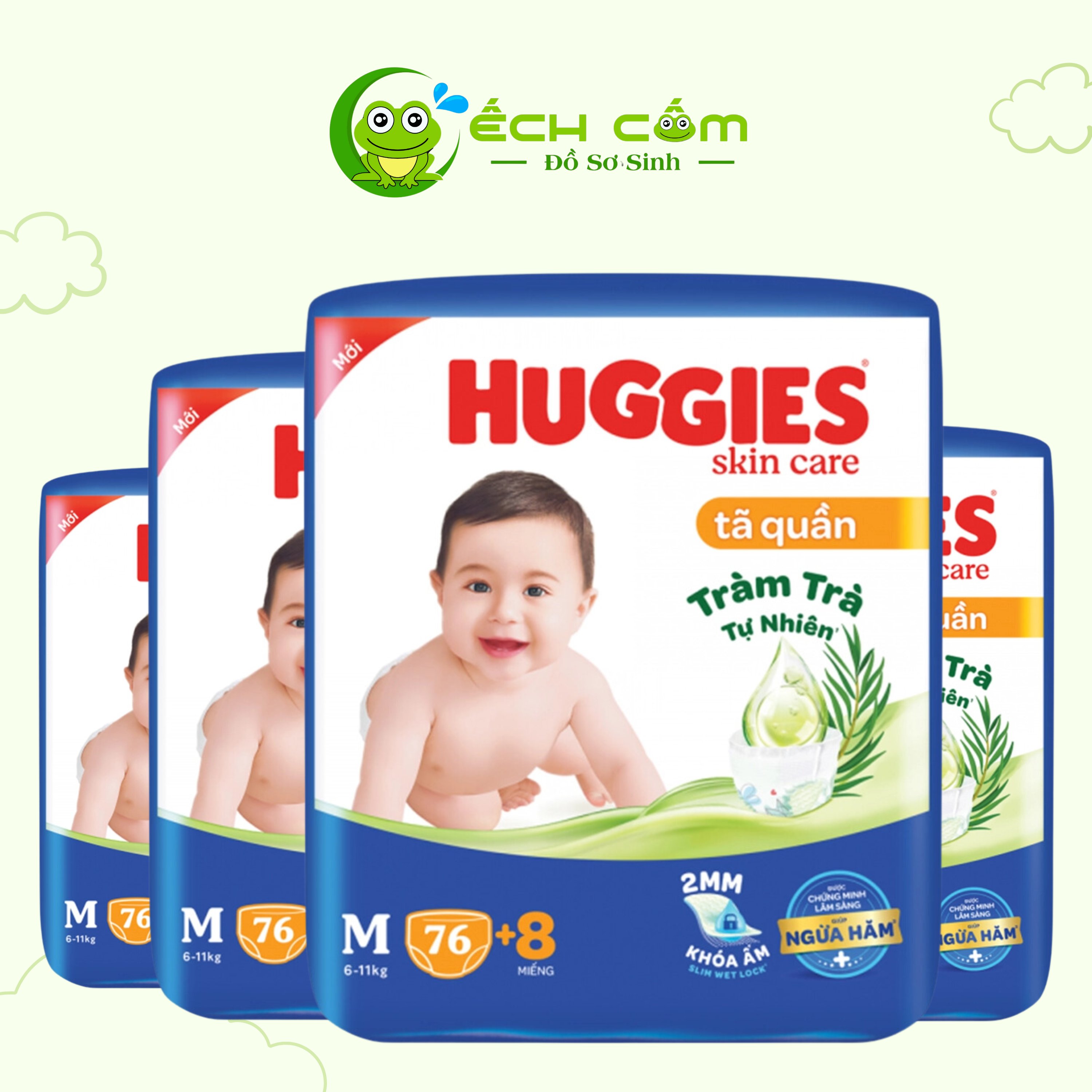 Bỉm Huggies  Skin Care  Quần M76*3