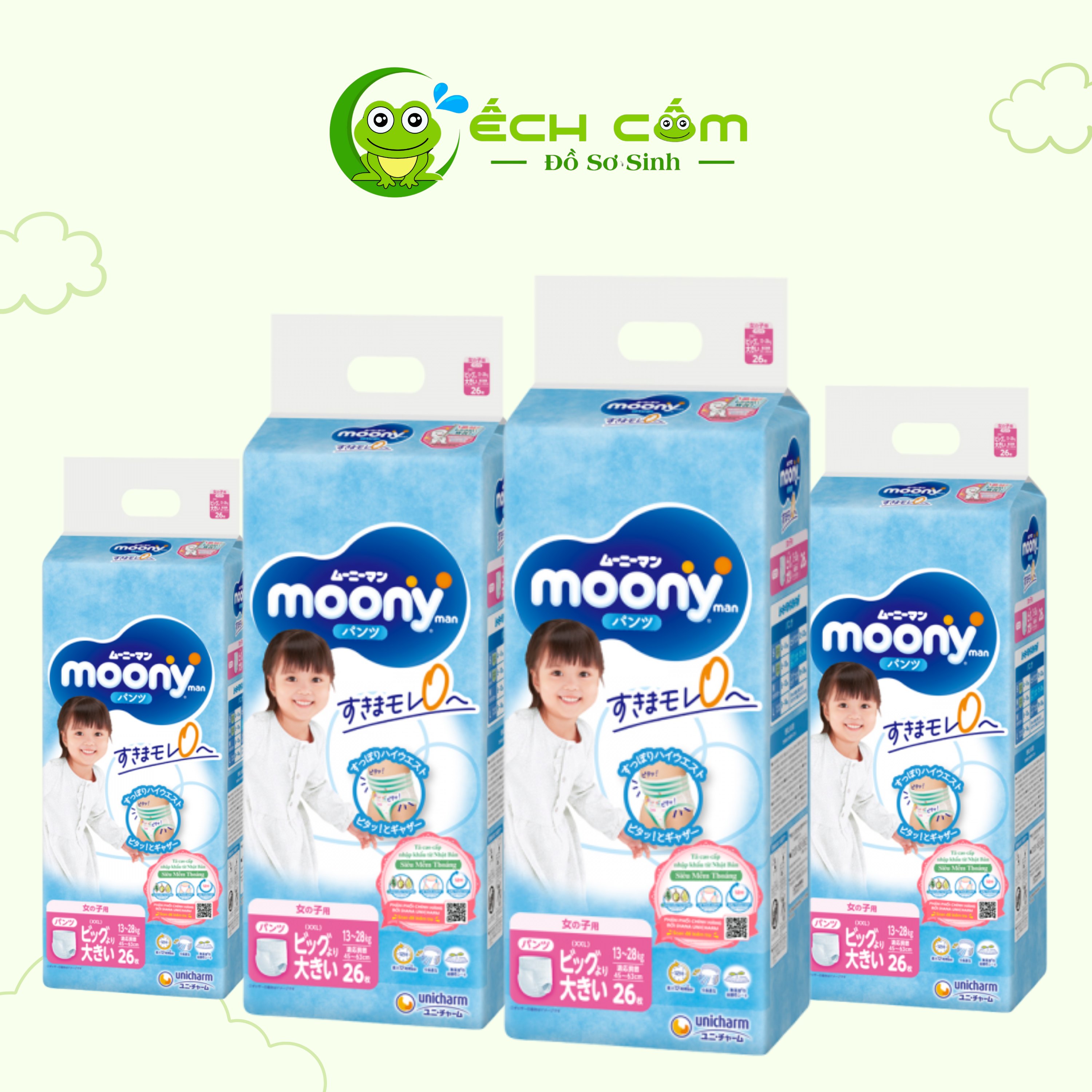 Bỉm moony sz XXL girl