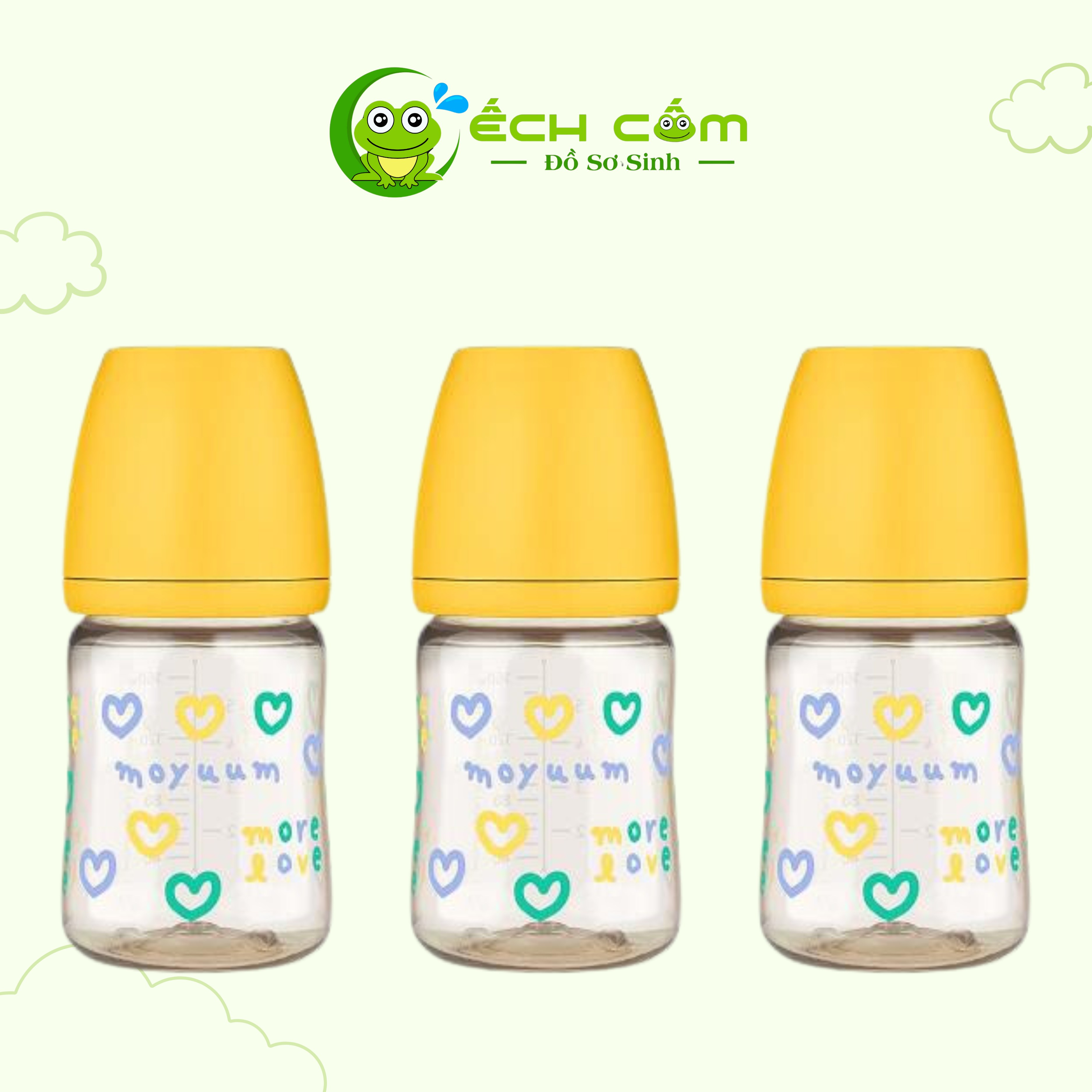 Bình Moyuum Trái Tim 170ml  Màu vàng