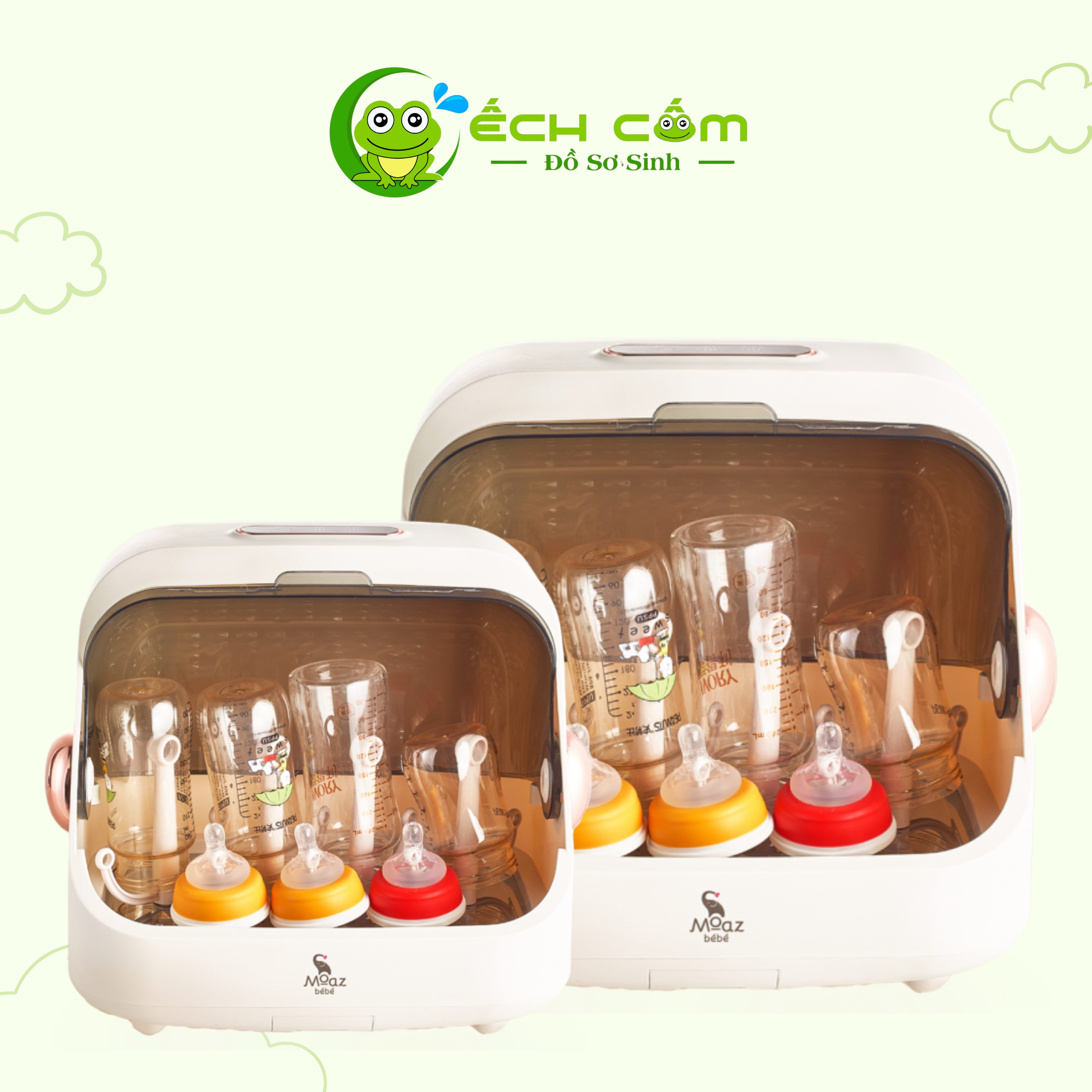 Máy úp bình sữa tiệt trùng, sấy khô tia UVC, nhãn hiệu Moaz Bé bé, model: MB-044