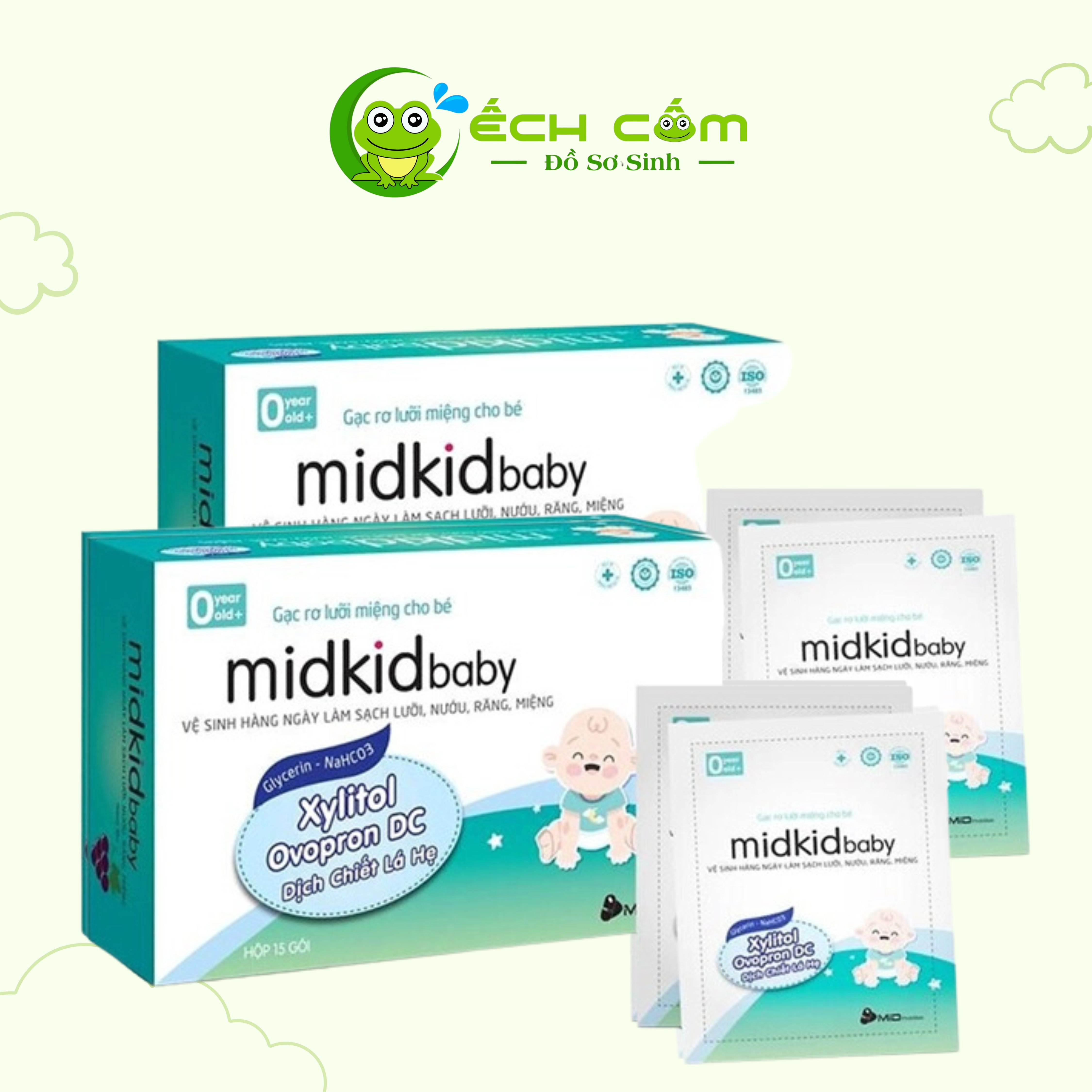 Gạc  Rơ Lưỡi Midkid baby ( Hộp 15 Gói )