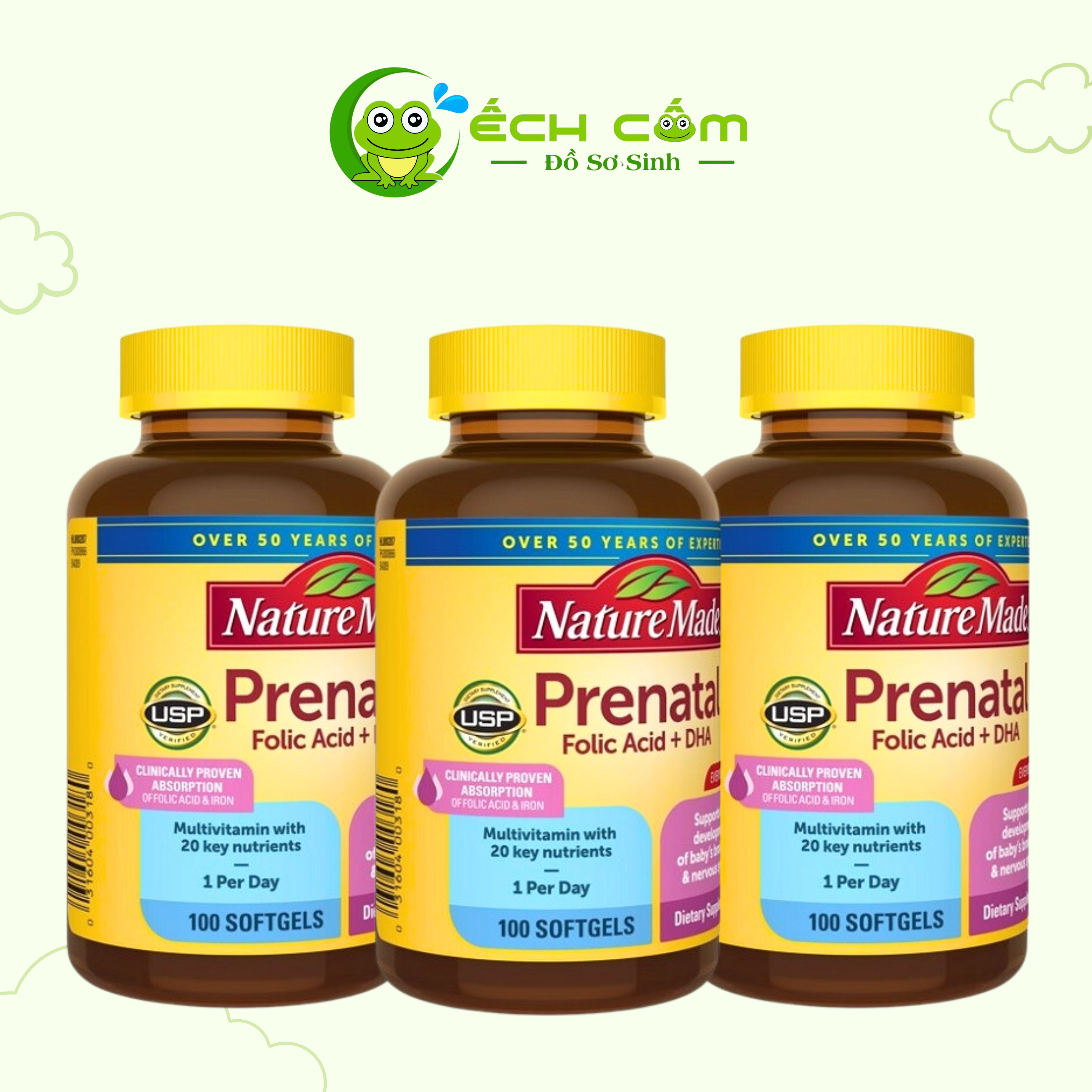 Vitamin Bầu Prenatal Folic Acid  +DHA 100v