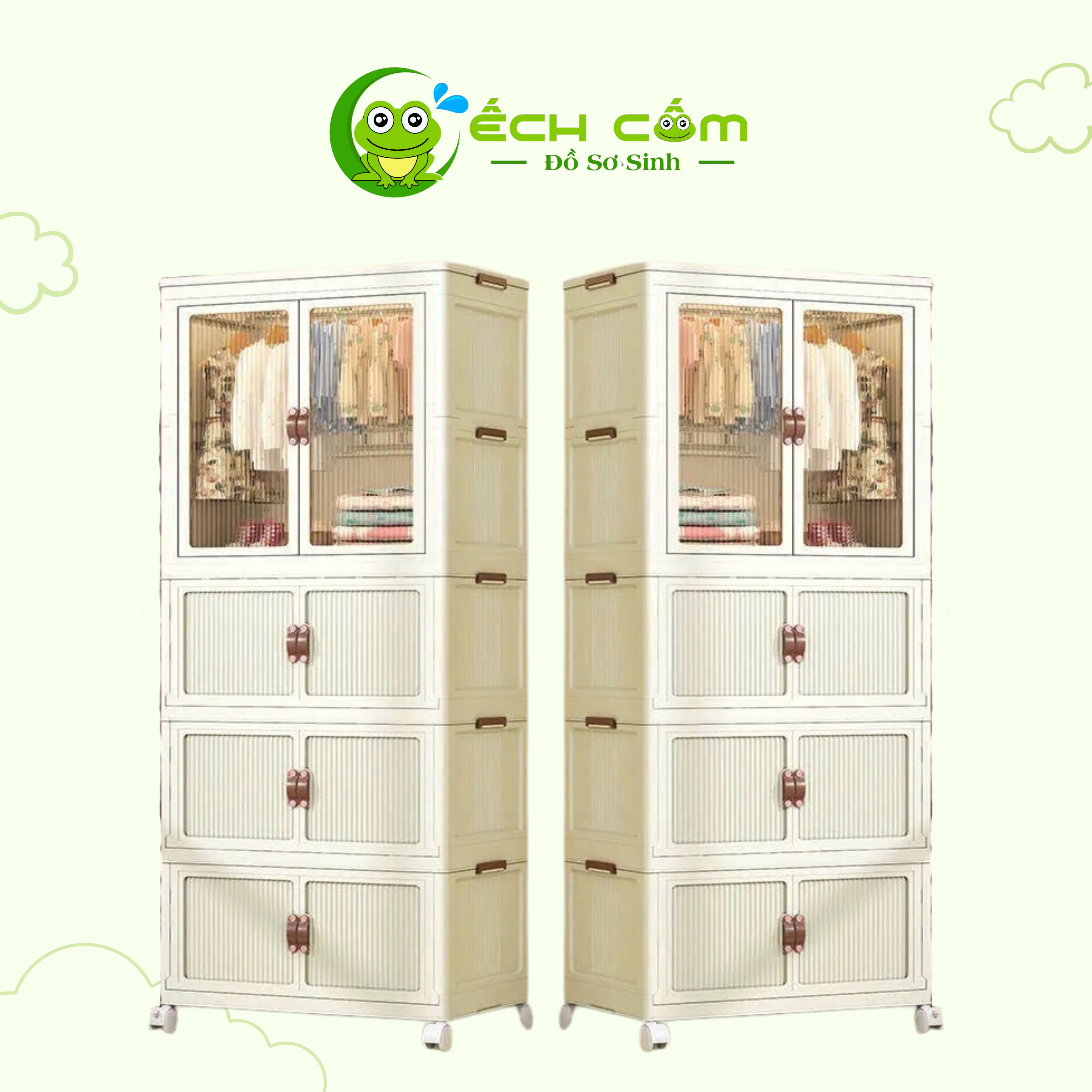 Tủ 4  Tầng Holla Gấp Gọn  Màu kem  HL _09215